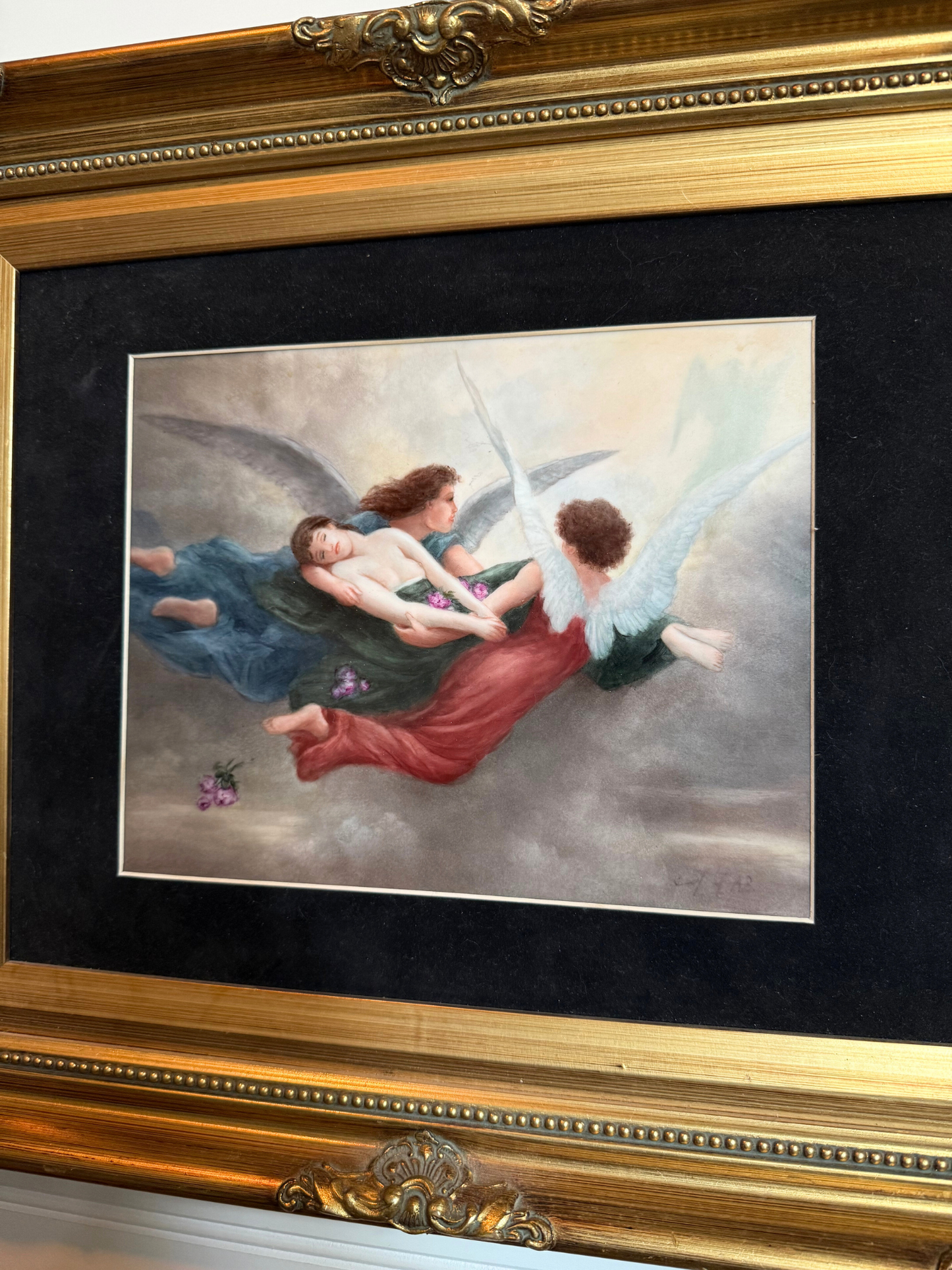 The Soul Carried to Heaven Painting on Porcelain
