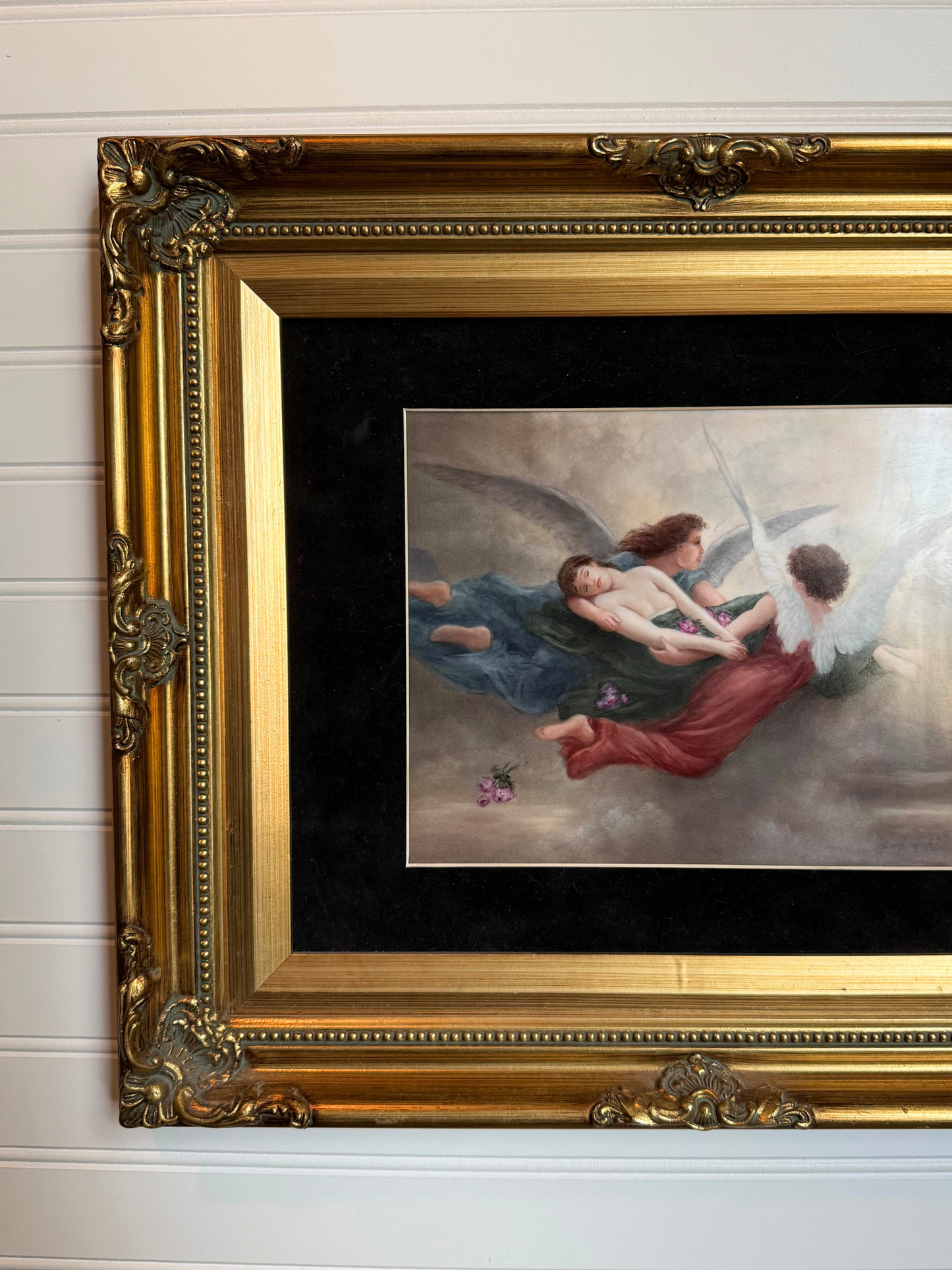 The Soul Carried to Heaven Painting on Porcelain