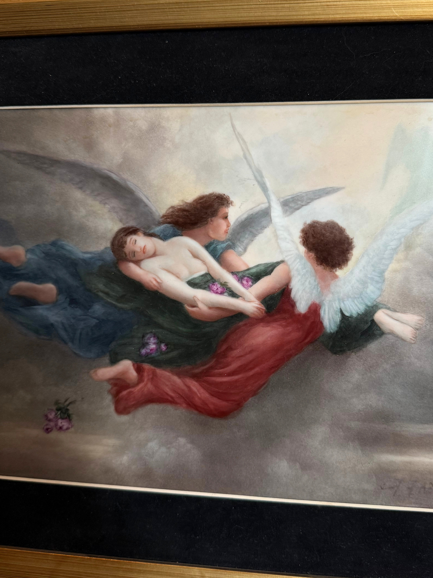 The Soul Carried to Heaven Painting on Porcelain