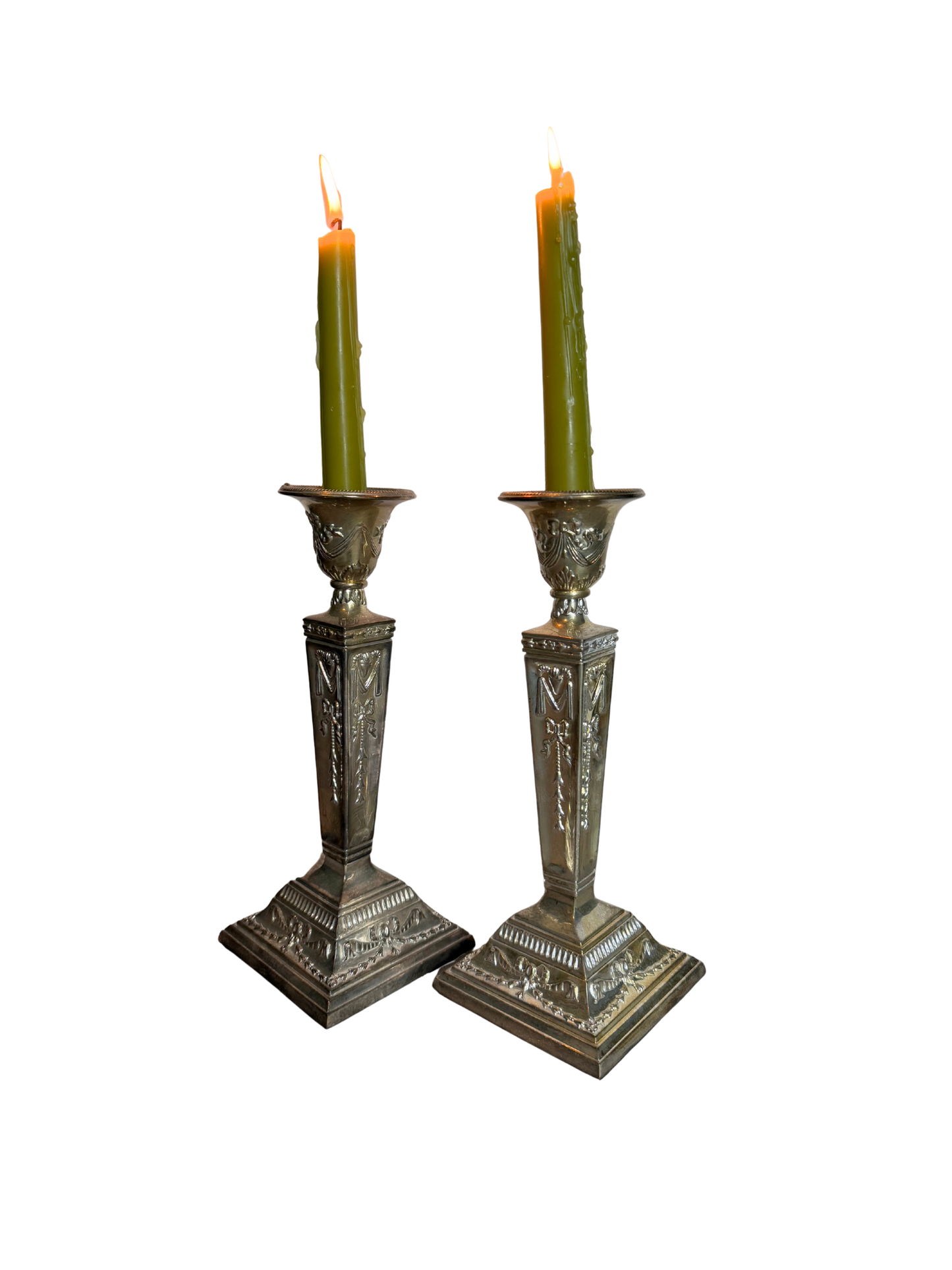 Ornate Silver Candle Holders