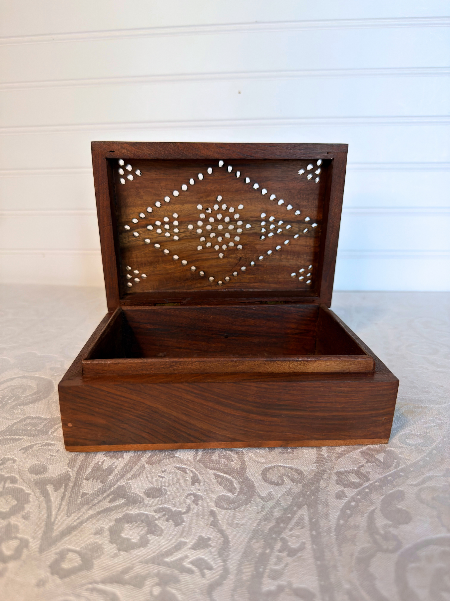 Wood Box with Brass Stars