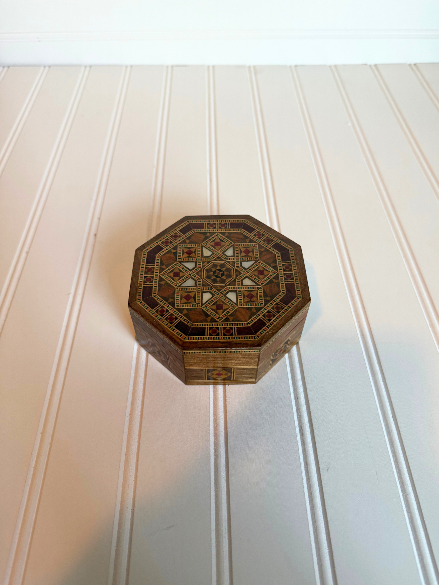 Marquetry Box with Mother of Pearl