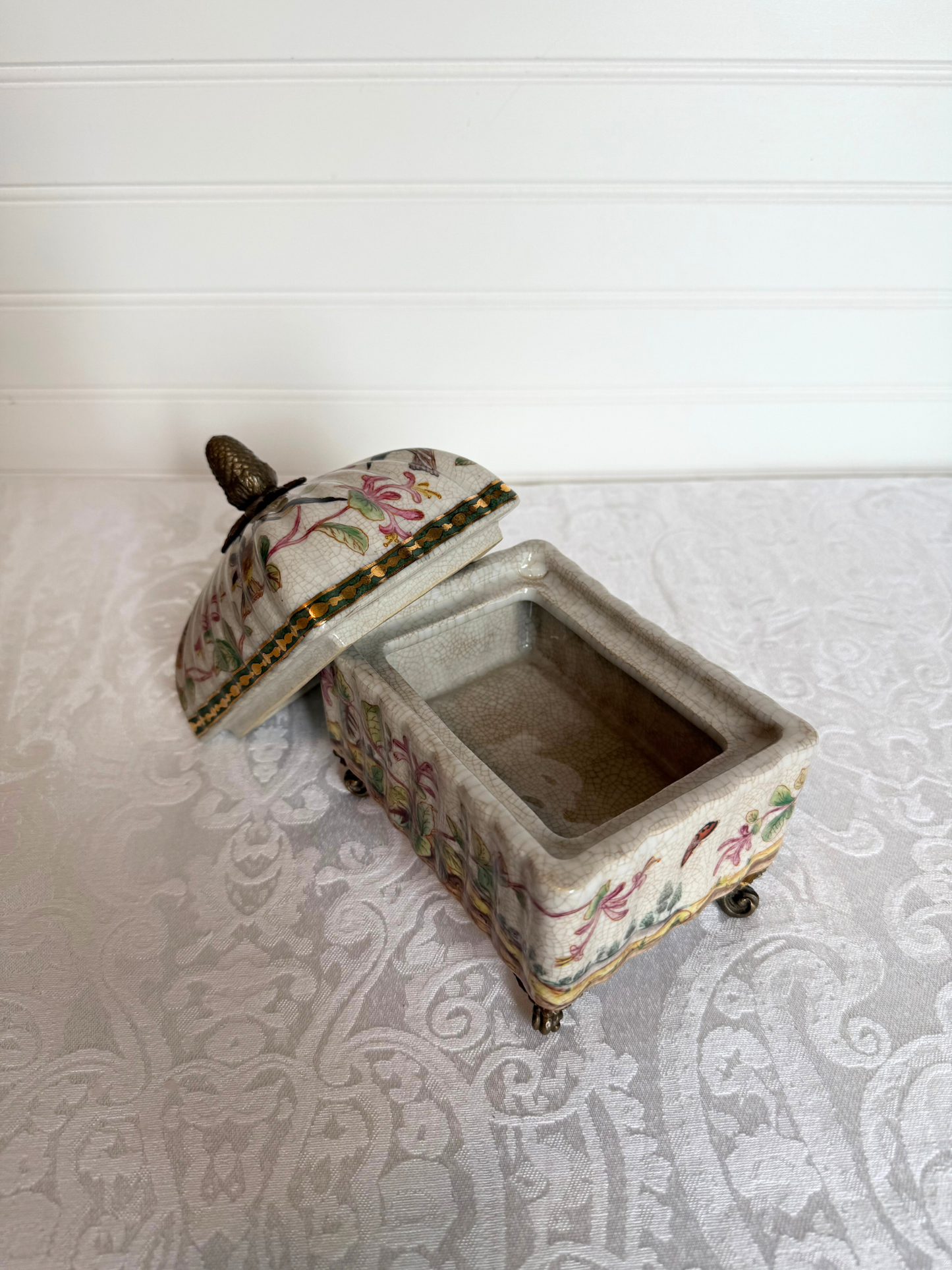 Porcelain & Bronze Trinket Dish