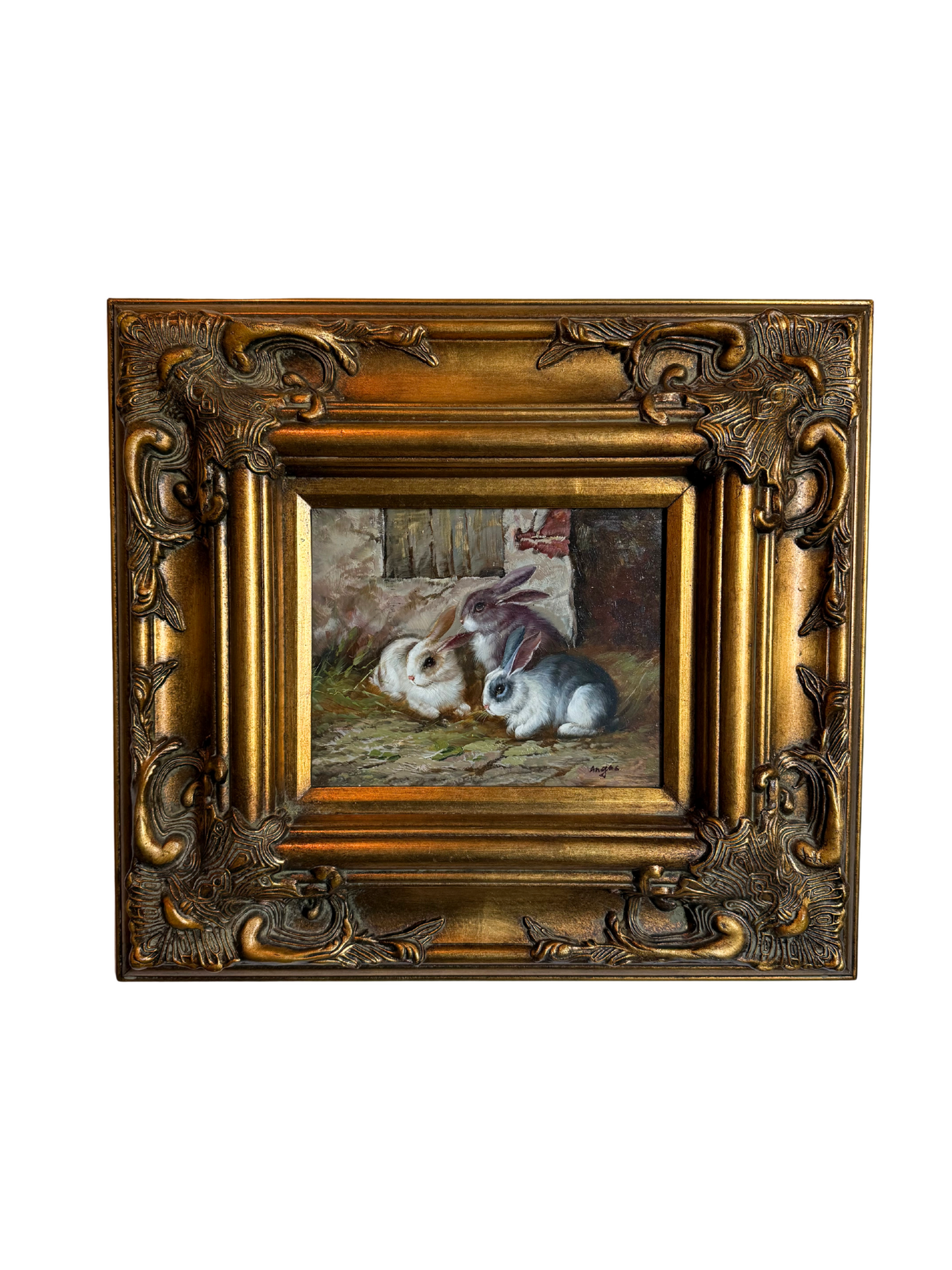 Bunnies Oil Painting