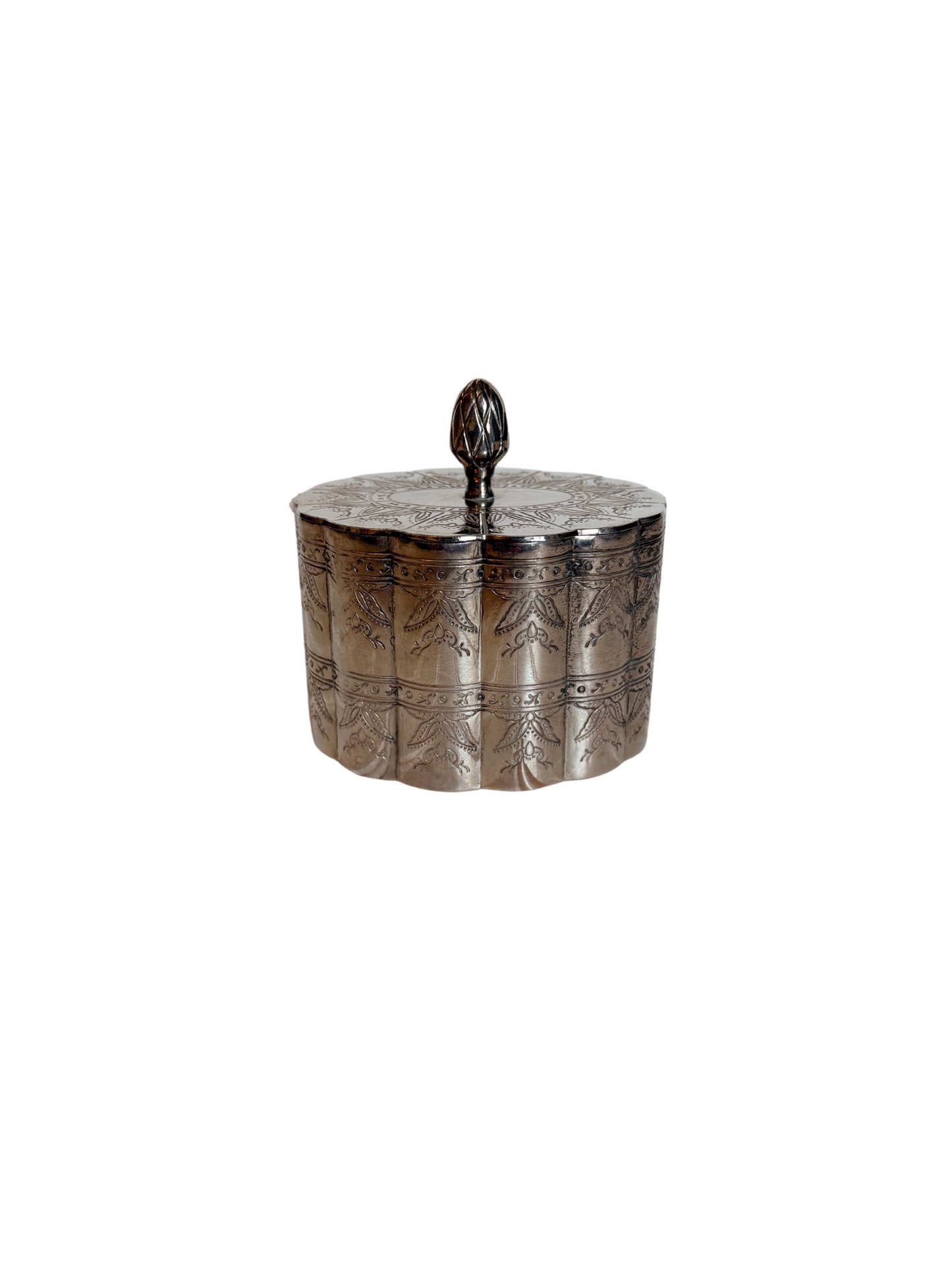 Etched Silver Plated Trinket Box