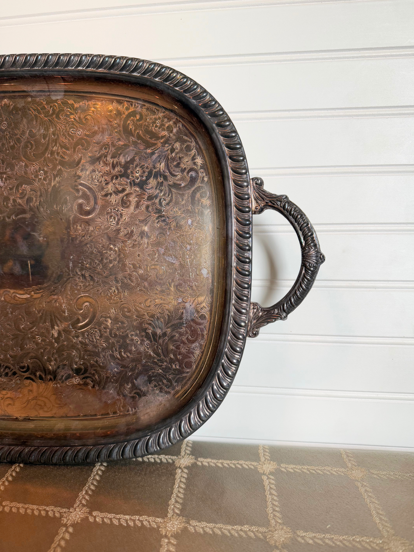 Large Silver Plated Tray