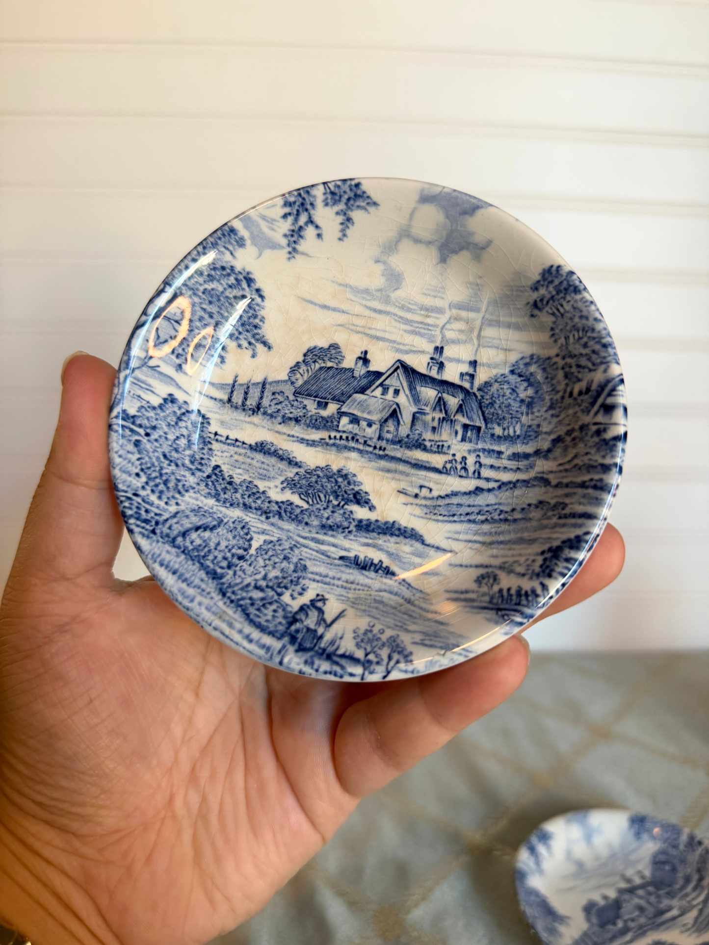 Blue & White Ironstone Trinket Dish
