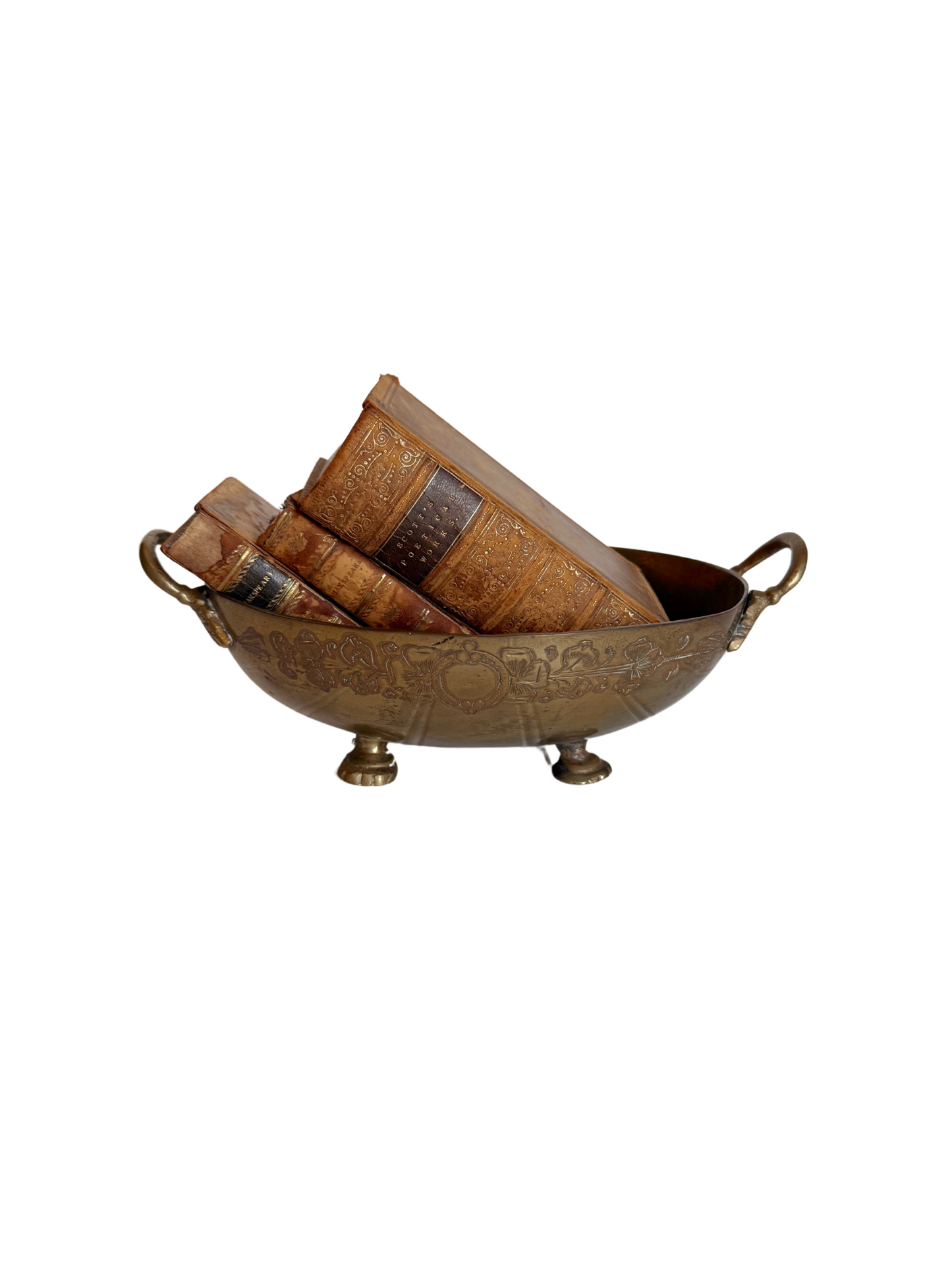 Floral Etched Brass Catchall