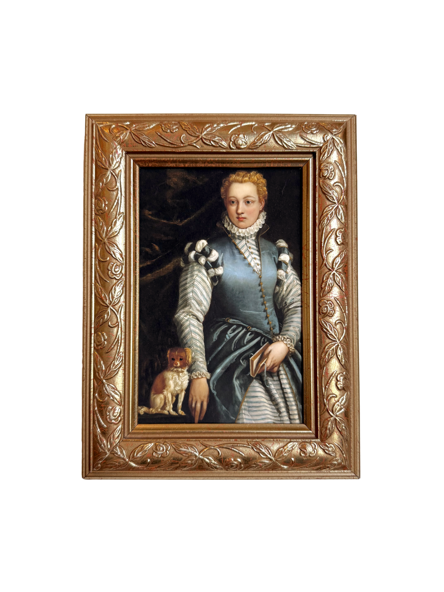 Portrait of a Woman & Dog Framed Giclee print