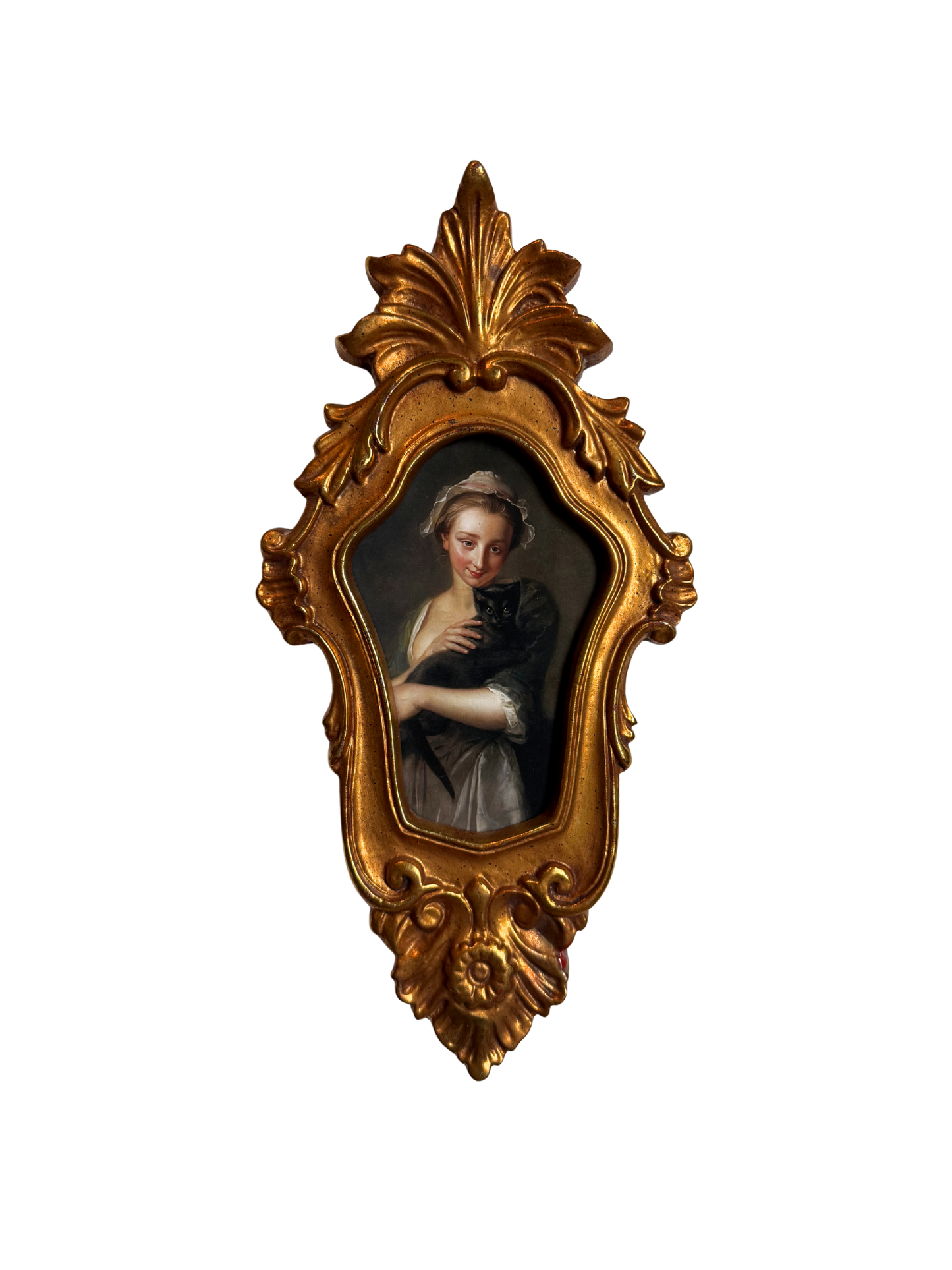 Lady & Cat Framed Giclee Print