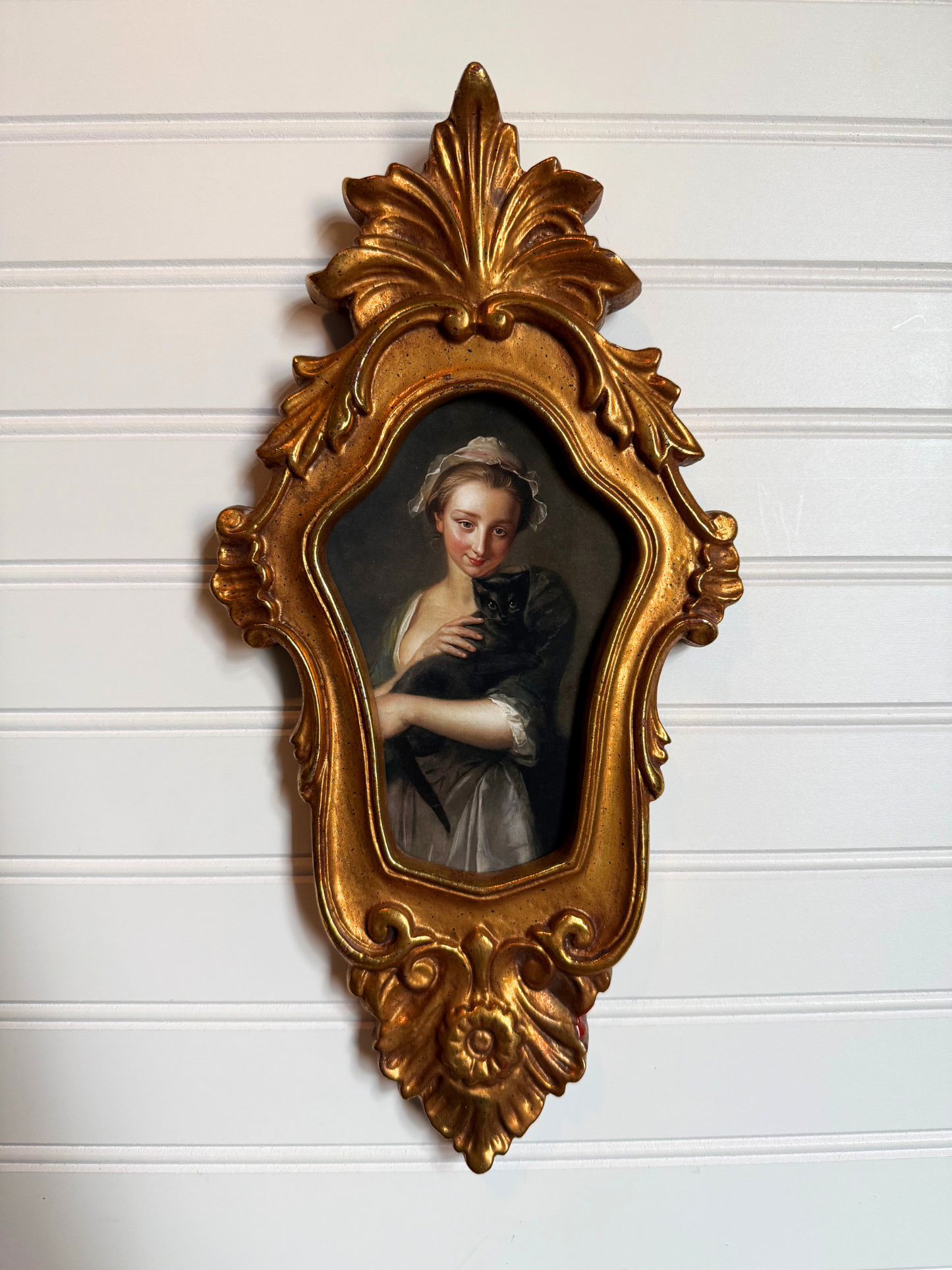 Lady & Cat Framed Giclee Print