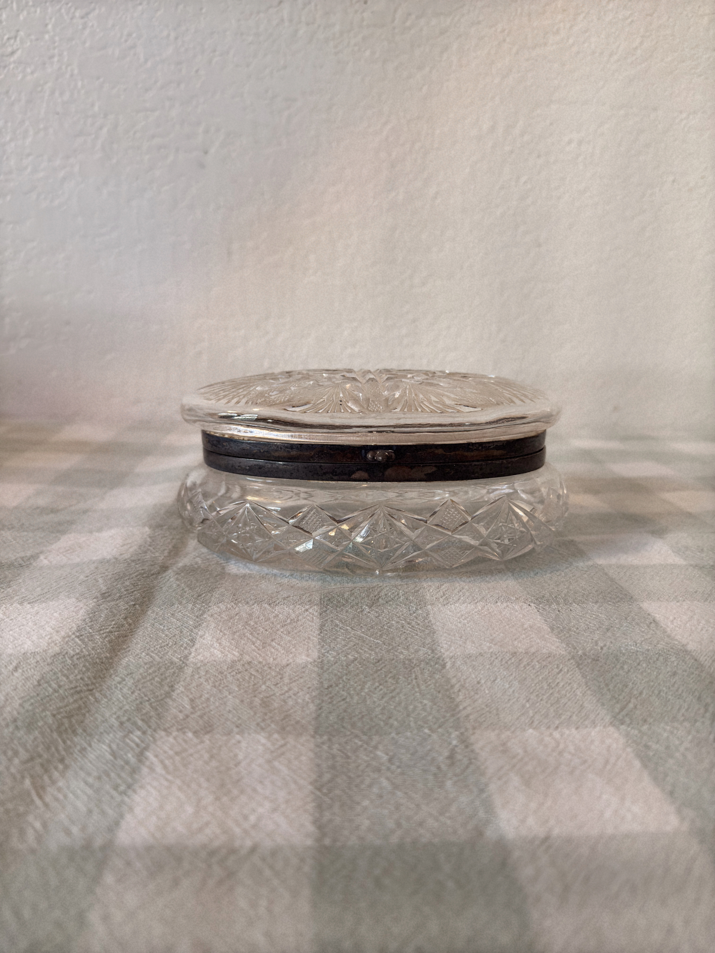 Antique American Brilliant Cut & Silver Jewelry Casket