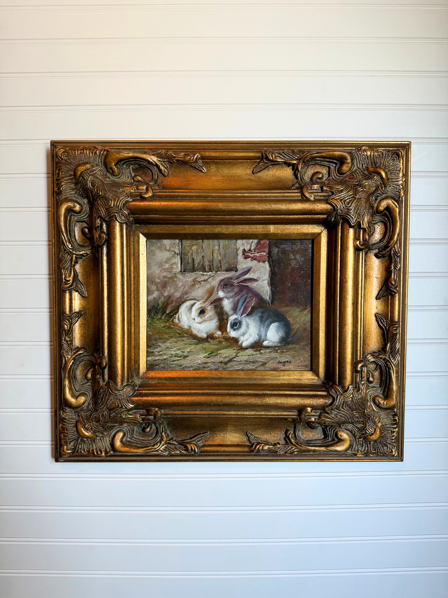 Bunnies Oil Painting