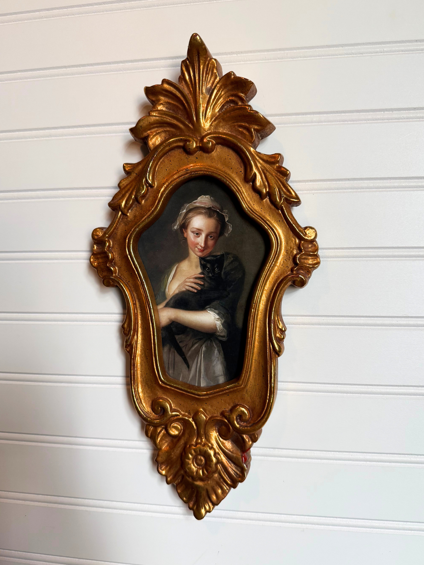 Lady & Cat Framed Giclee Print