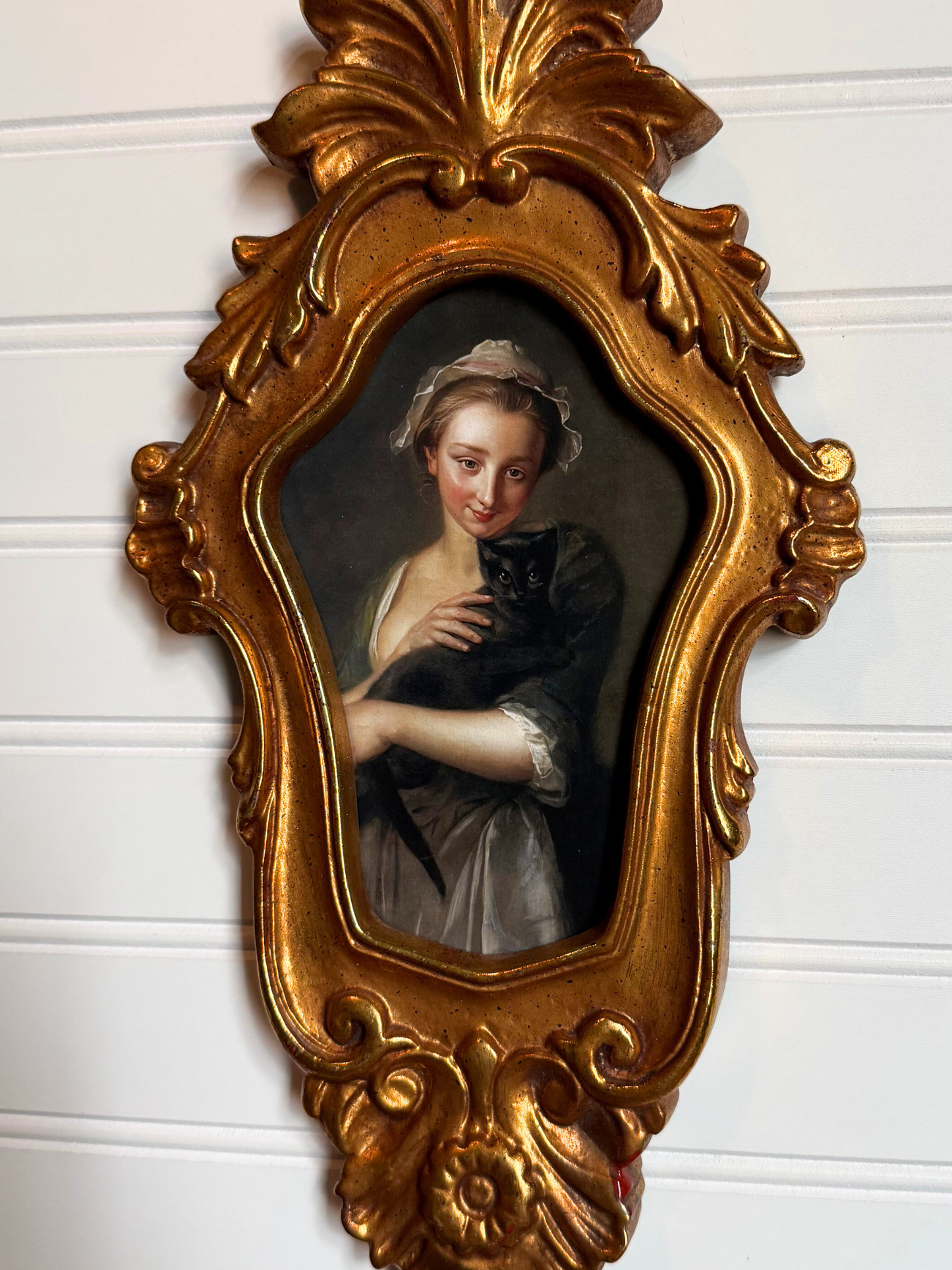 Lady & Cat Framed Giclee Print