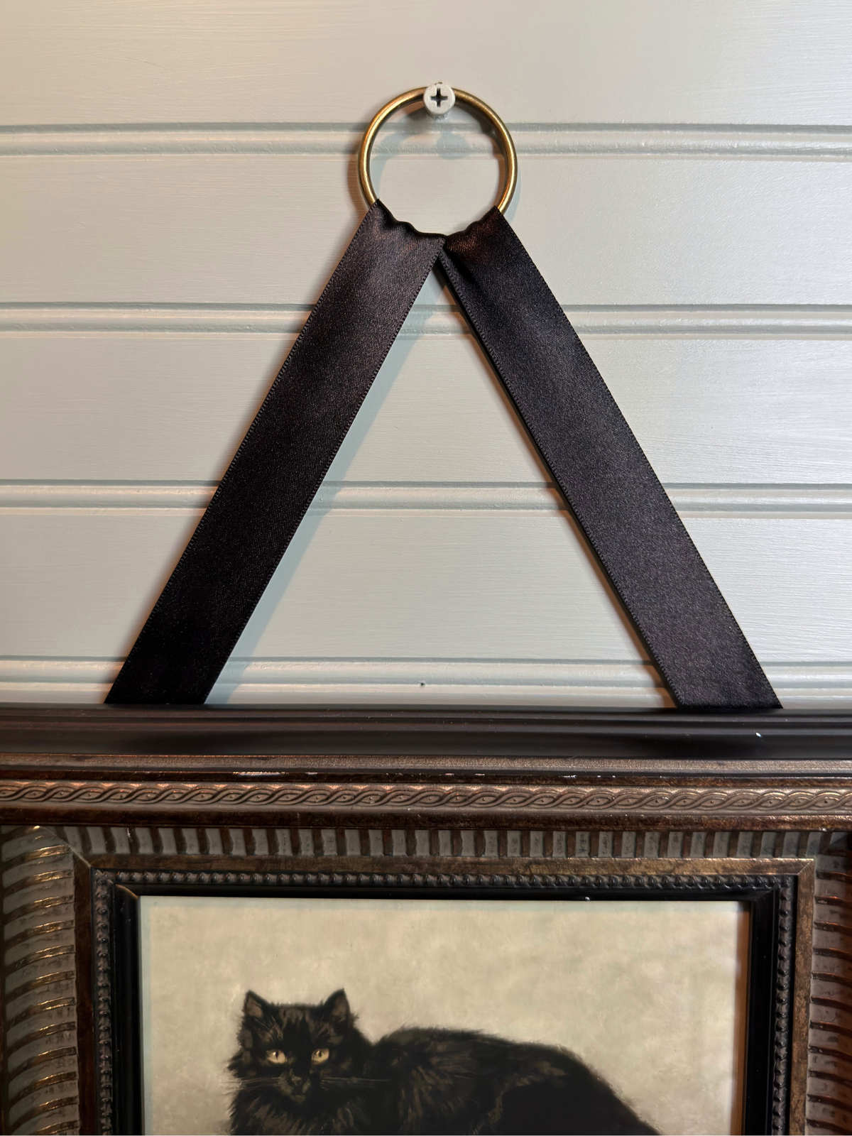 Framed Black Cat Giclee Print