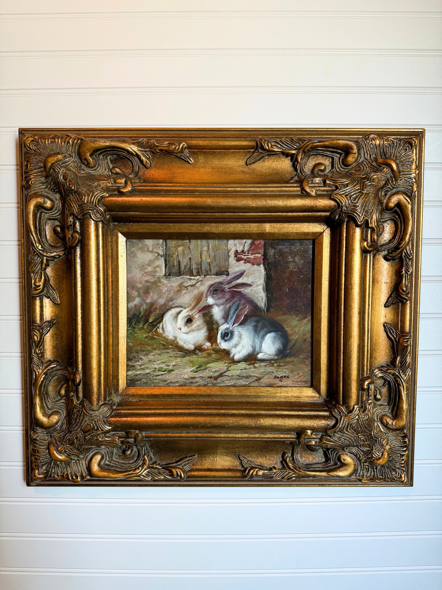 Bunnies Oil Painting