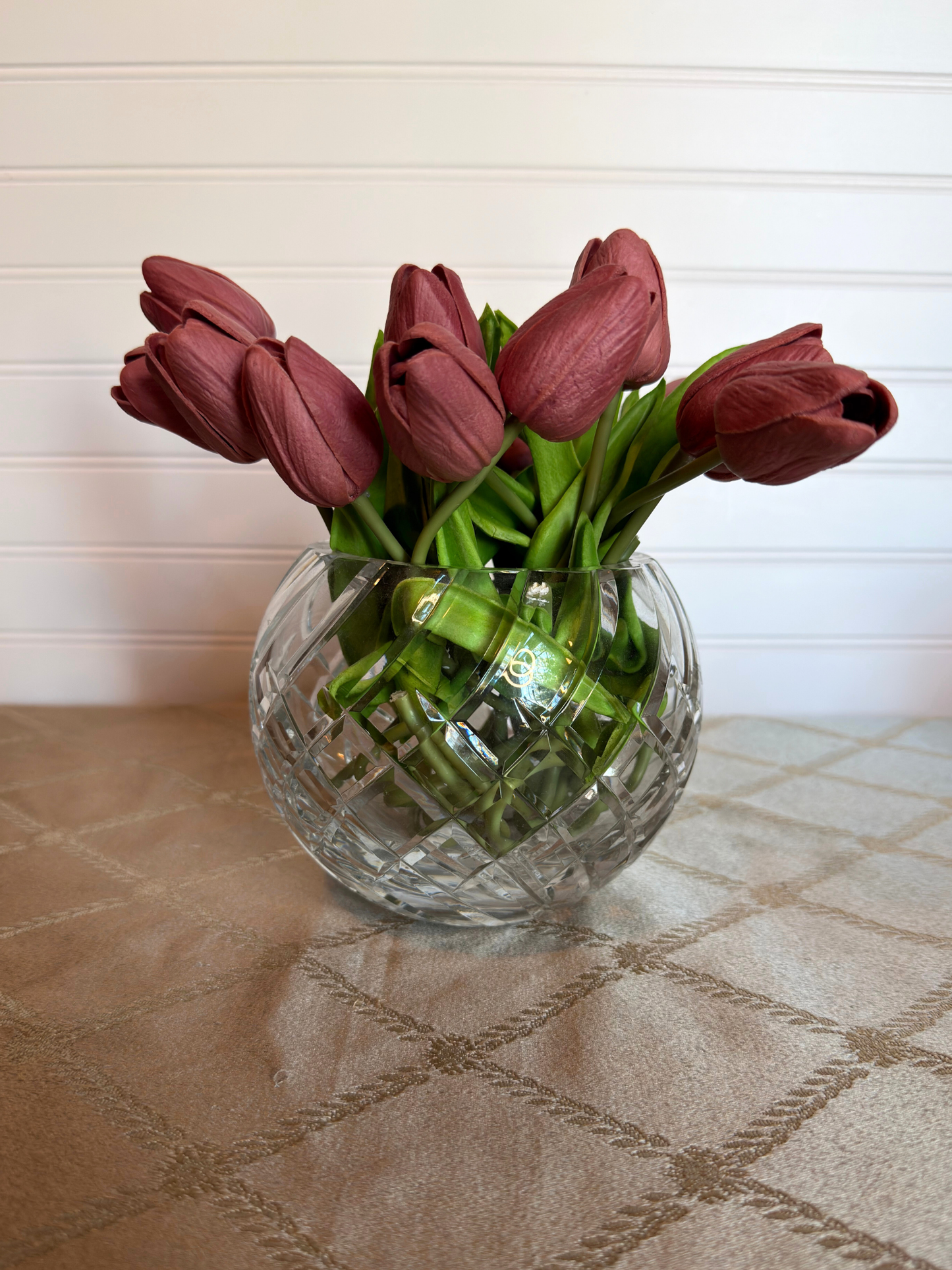 Crystal Vase With Ornate Stand