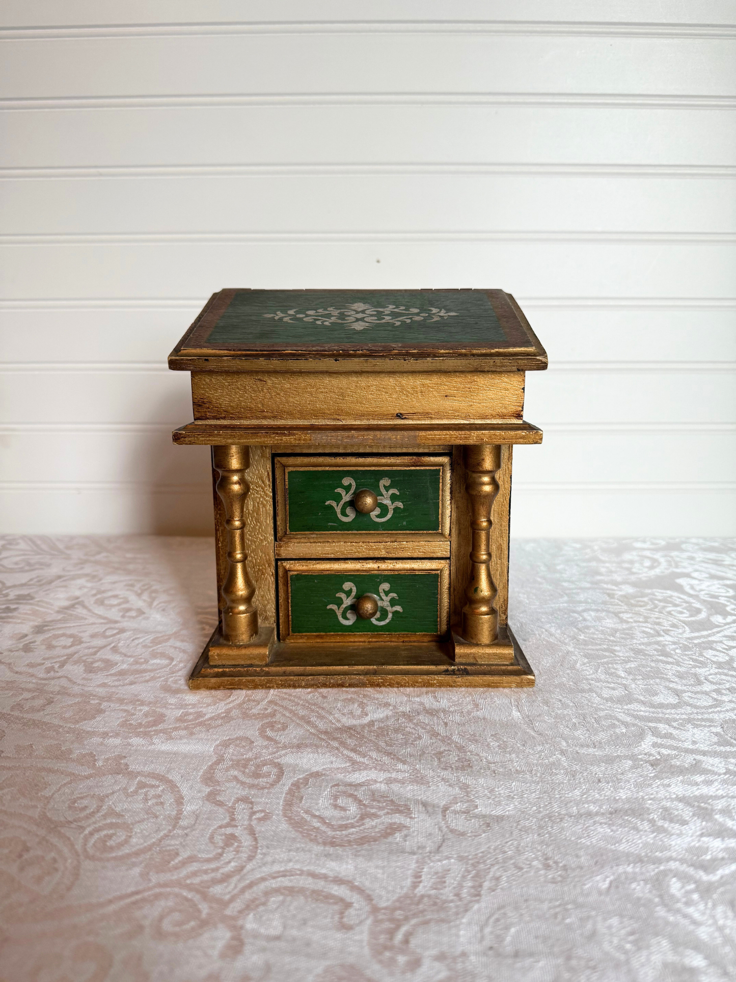 Green Florentine Jewelry Box