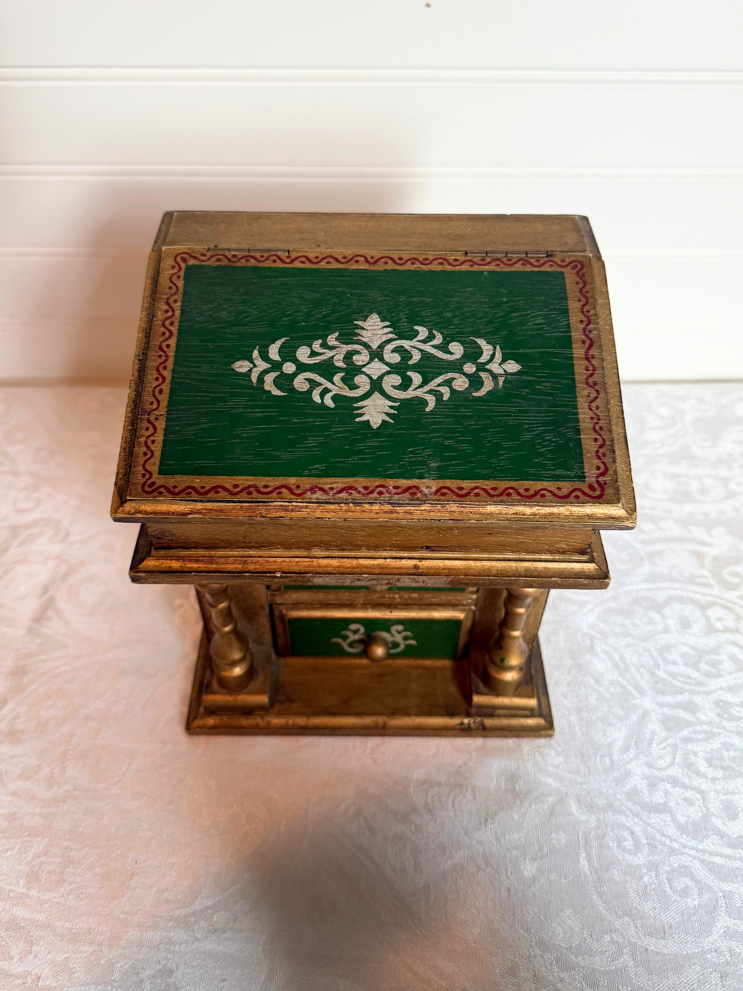 Green Florentine Jewelry Box