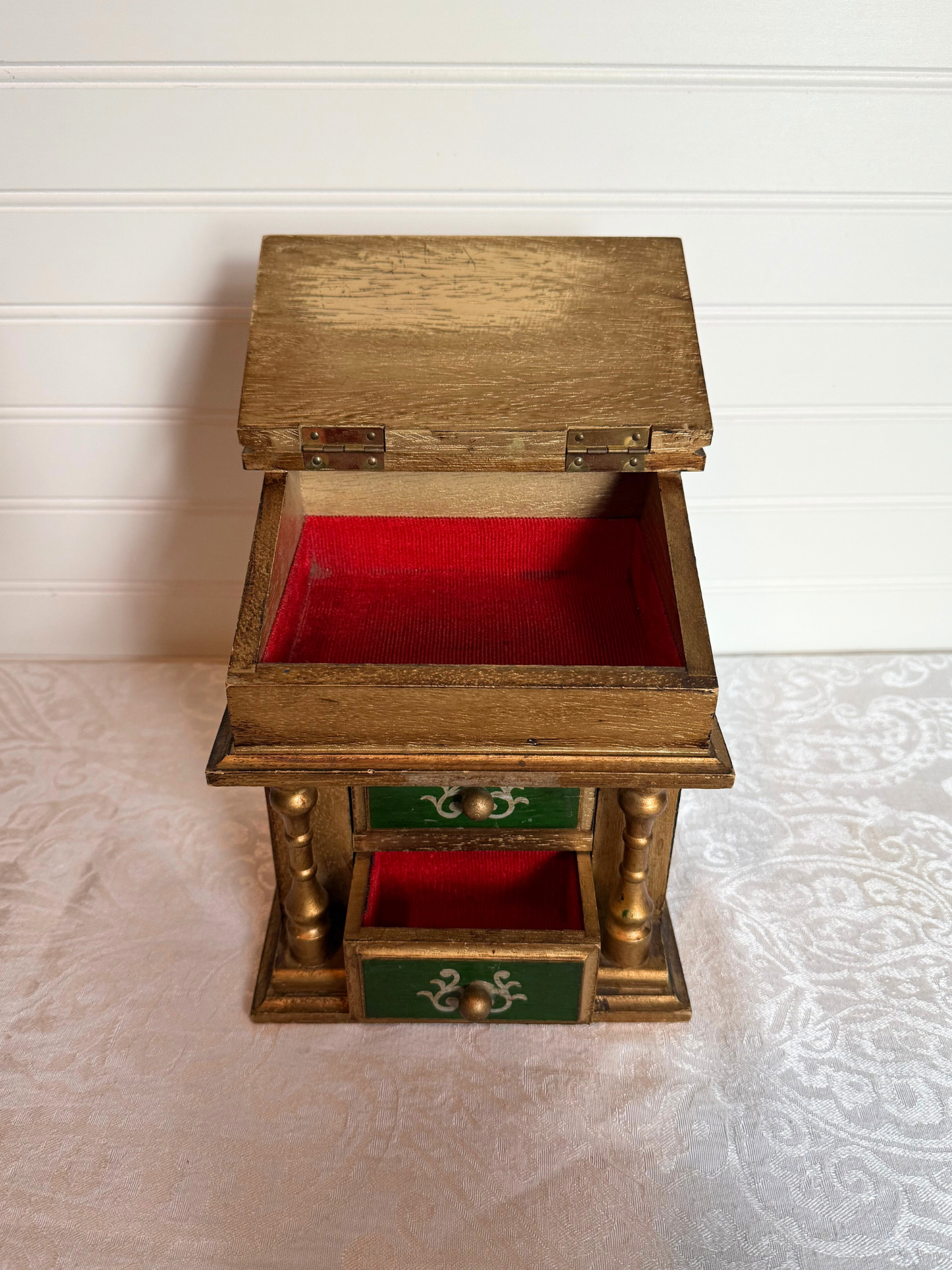 Green Florentine Jewelry Box