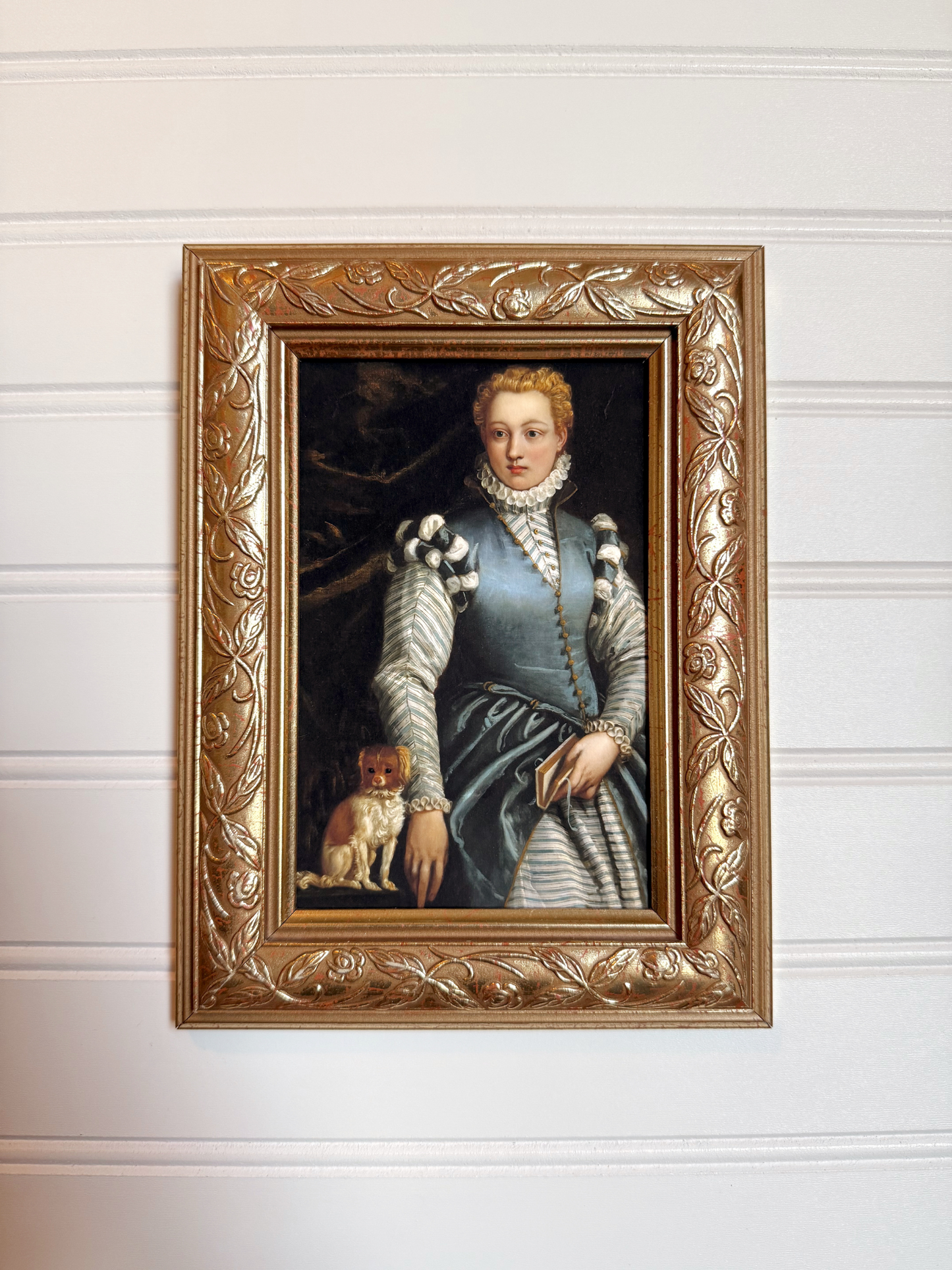 Portrait of a Woman & Dog Framed Giclee print