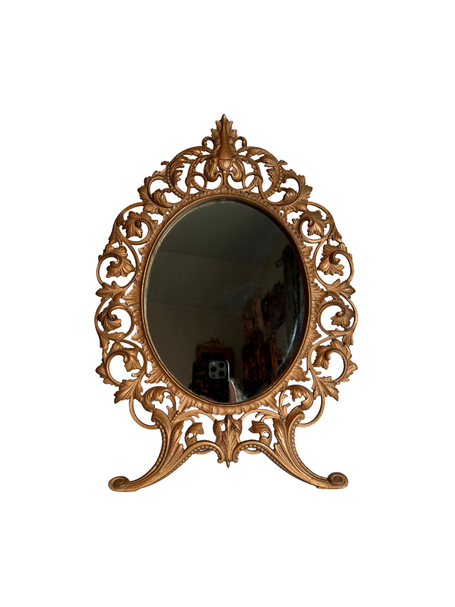 Gilded Castiron Tabletop Mirror