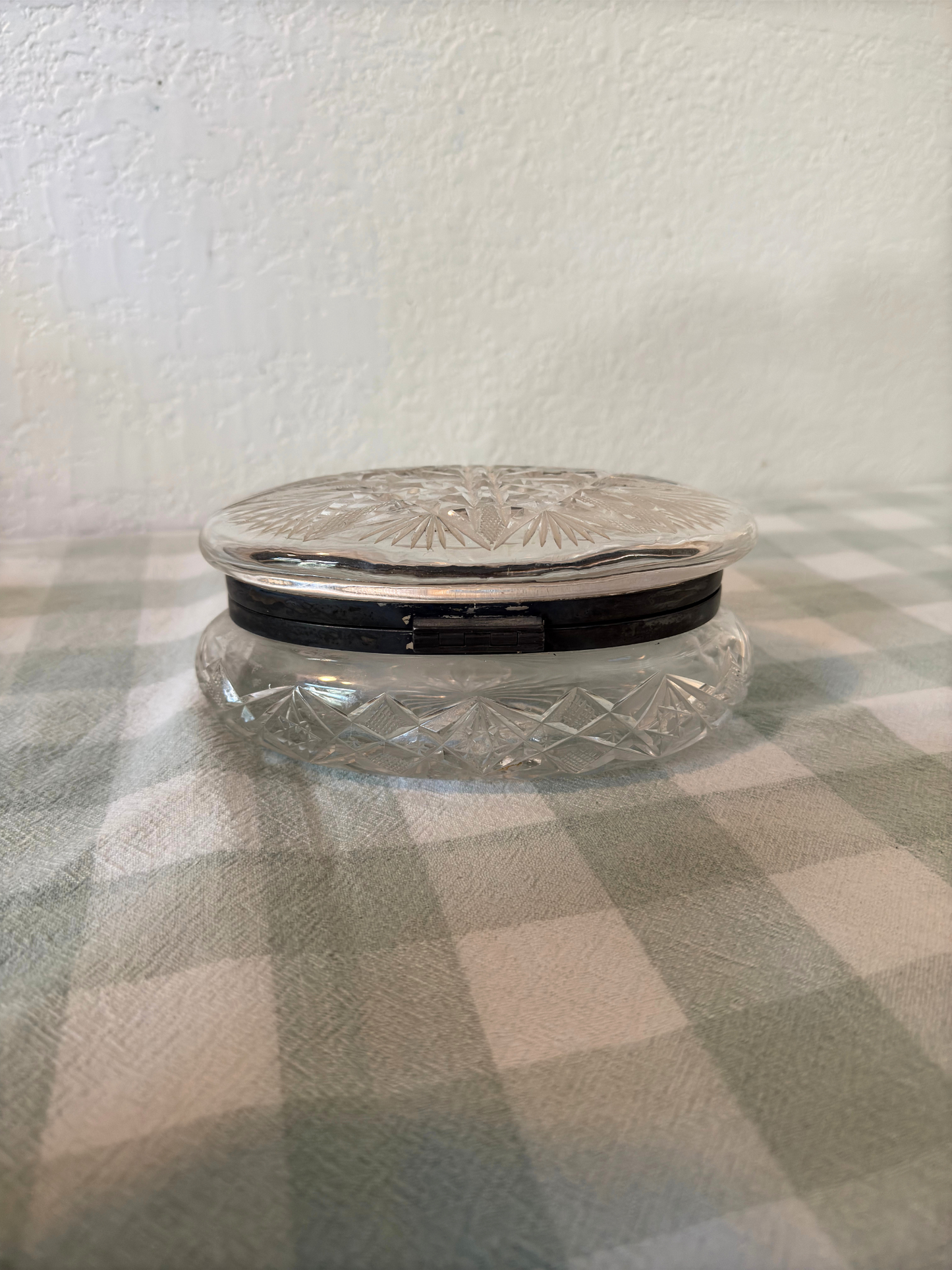 Antique American Brilliant Cut & Silver Jewelry Casket