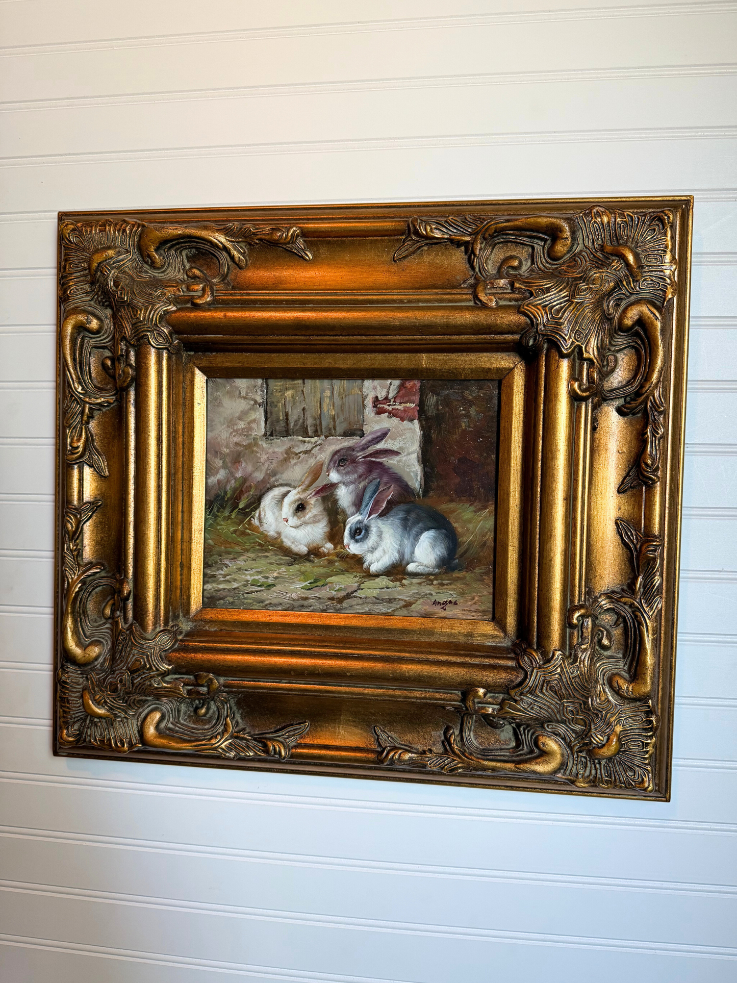 Bunnies Oil Painting