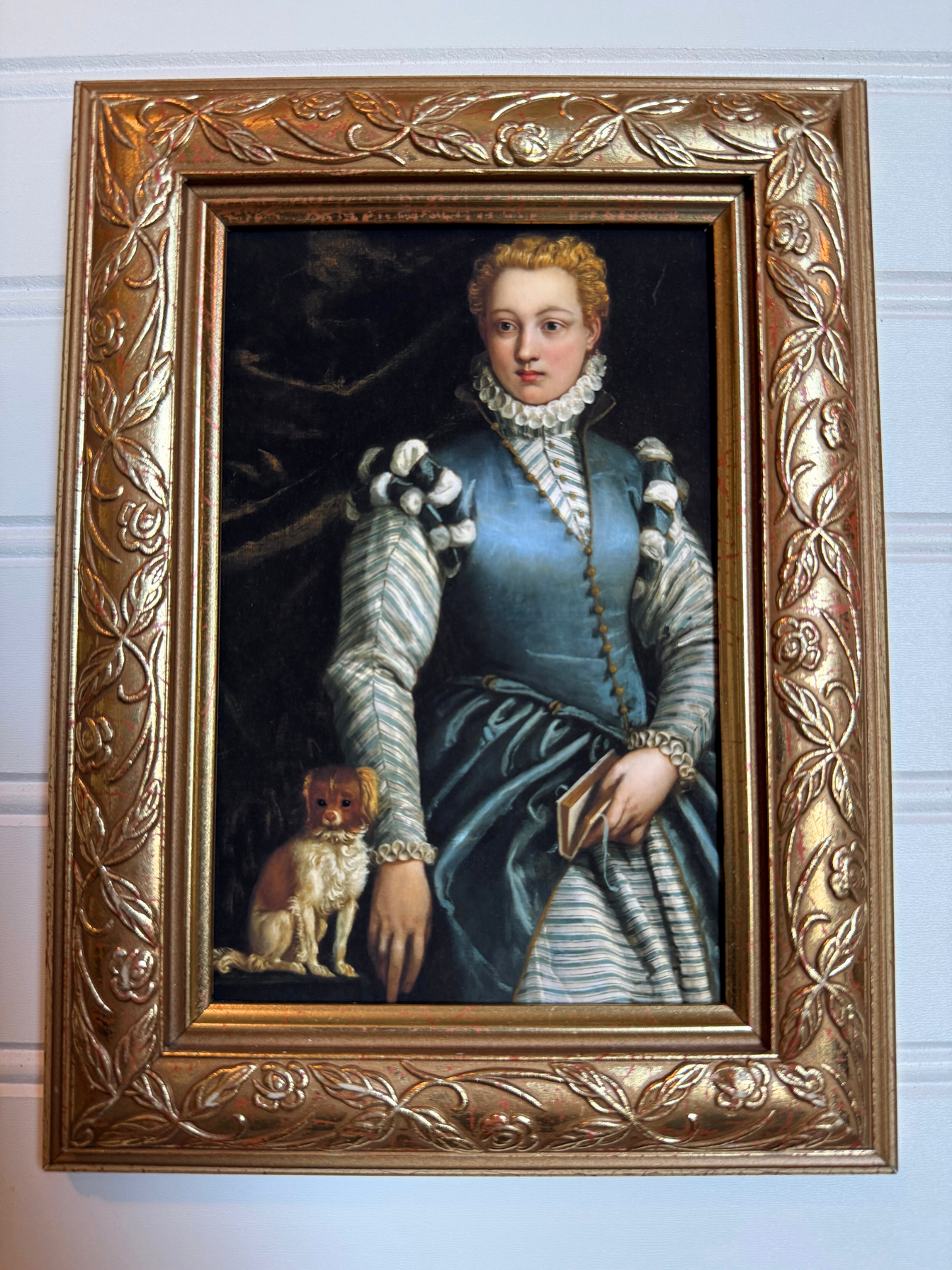 Portrait of a Woman & Dog Framed Giclee print