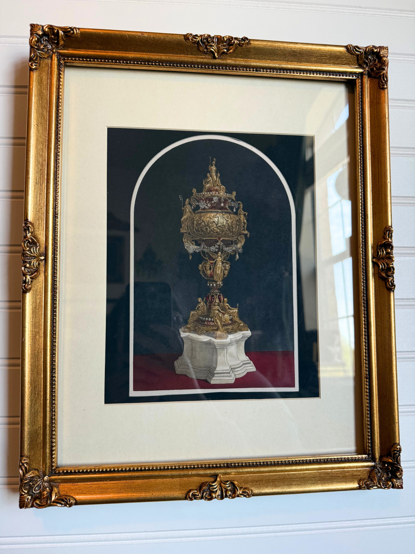 Gold Vase With Jewels Framed Giclee Print
