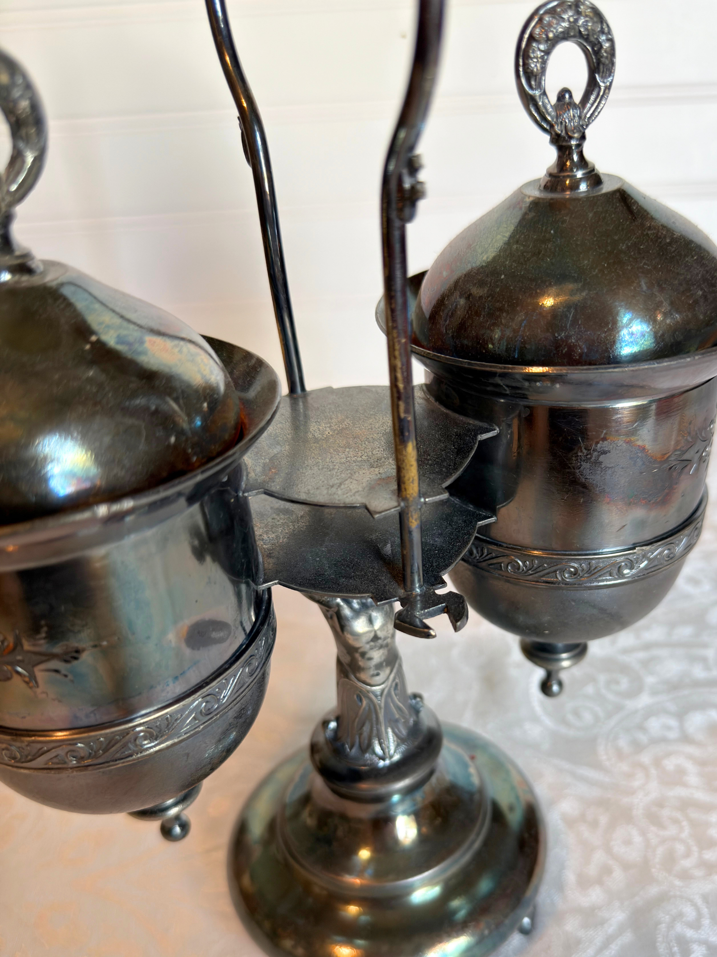 Silver Plated Condiment Holder/ Pickle Castor