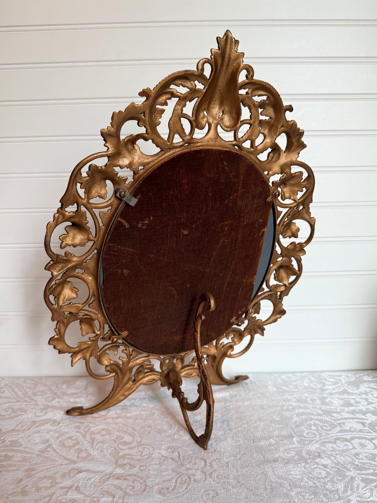 Gilded Castiron Tabletop Mirror