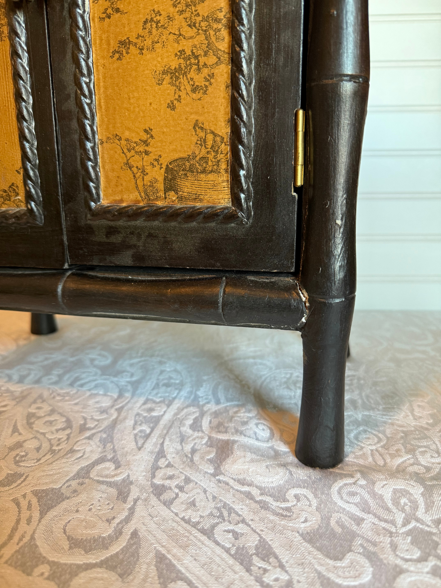 Bamboo Wood Style & Toile Cabinet