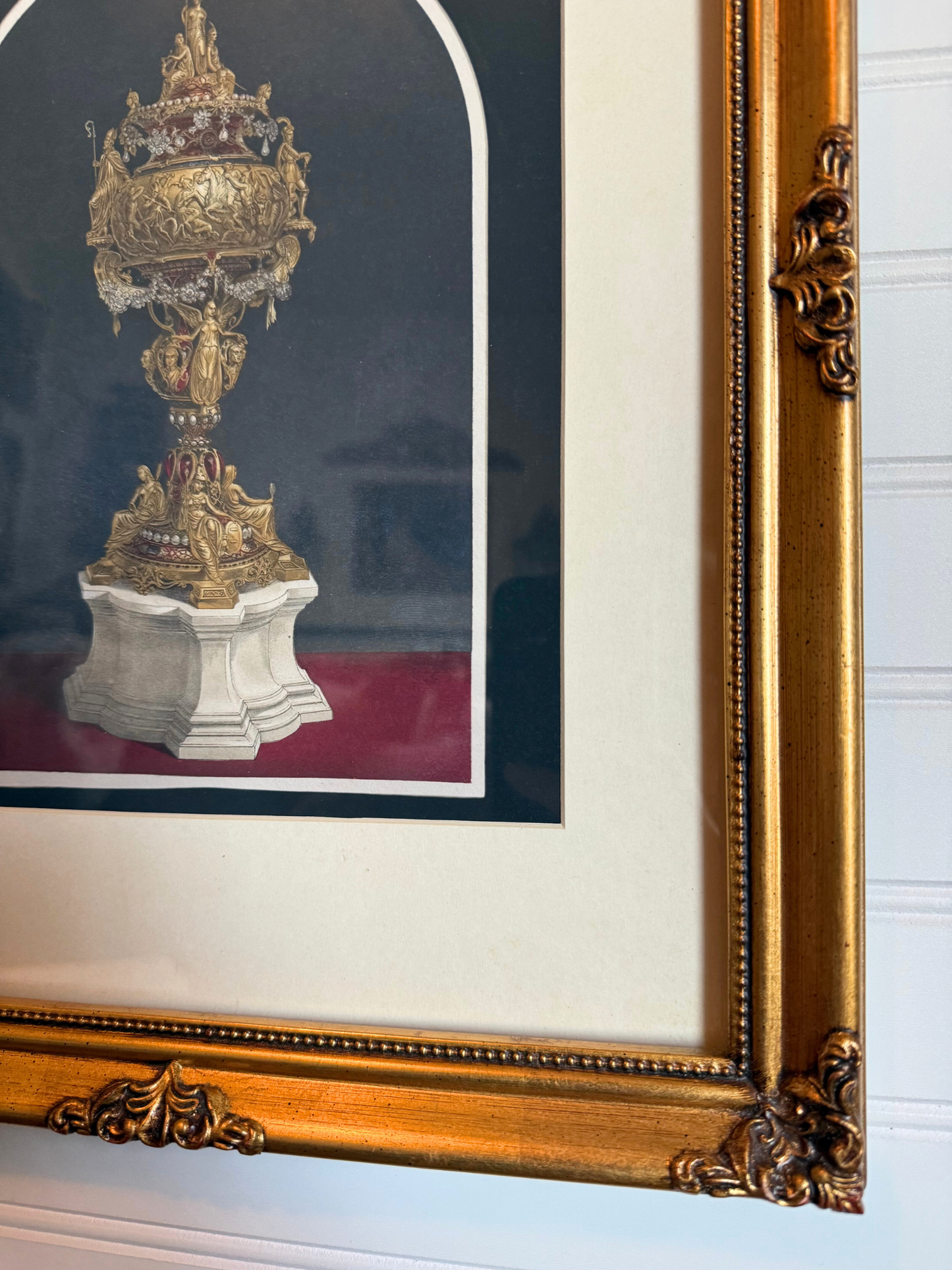 Gold Vase With Jewels Framed Giclee Print