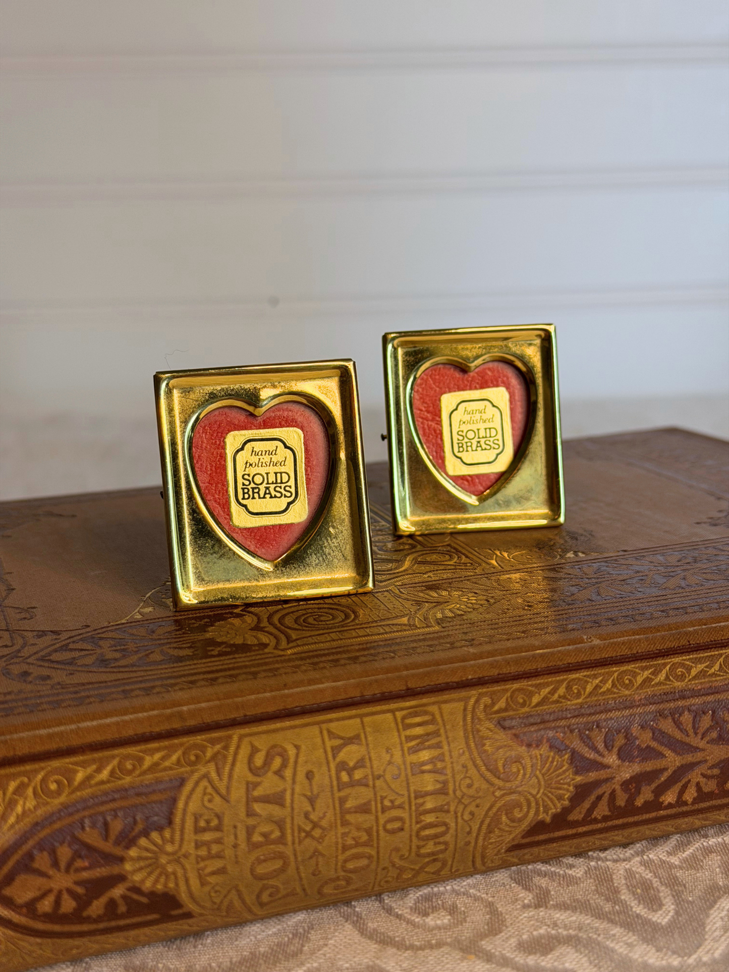 Pair of Mini Brass Heart Frames