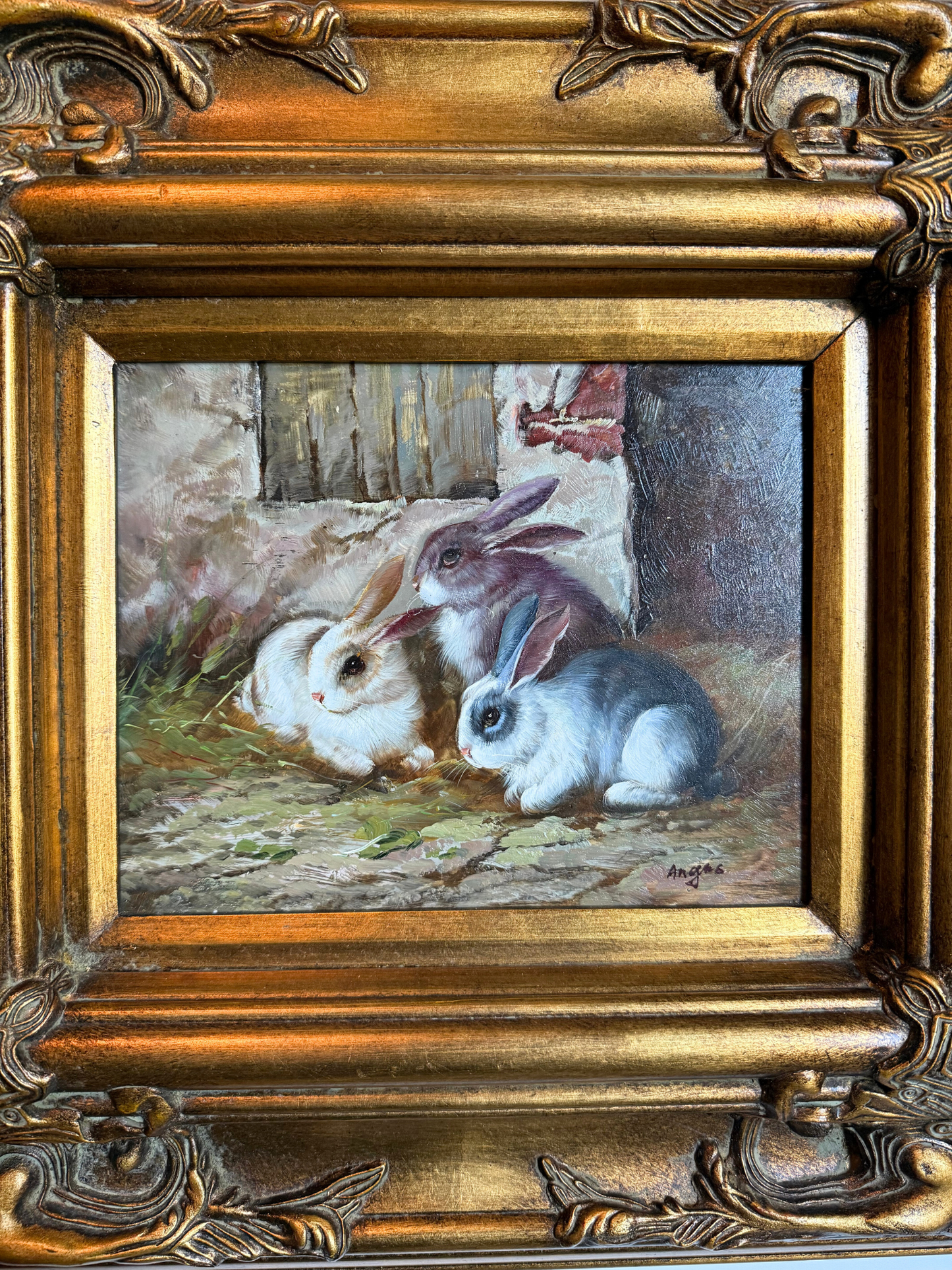 Bunnies Oil Painting