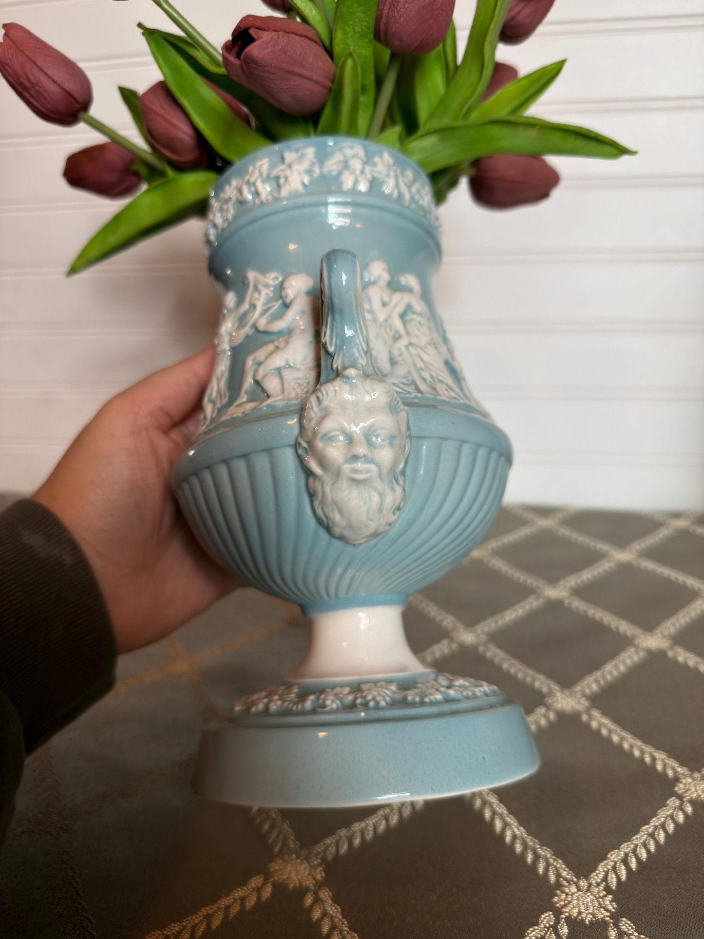 Italian Blue & White Vase