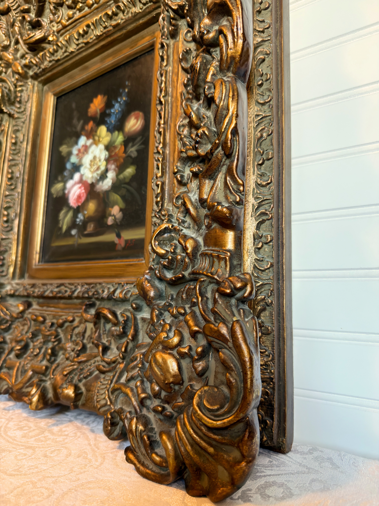 Ornate Frame with Floral Painting