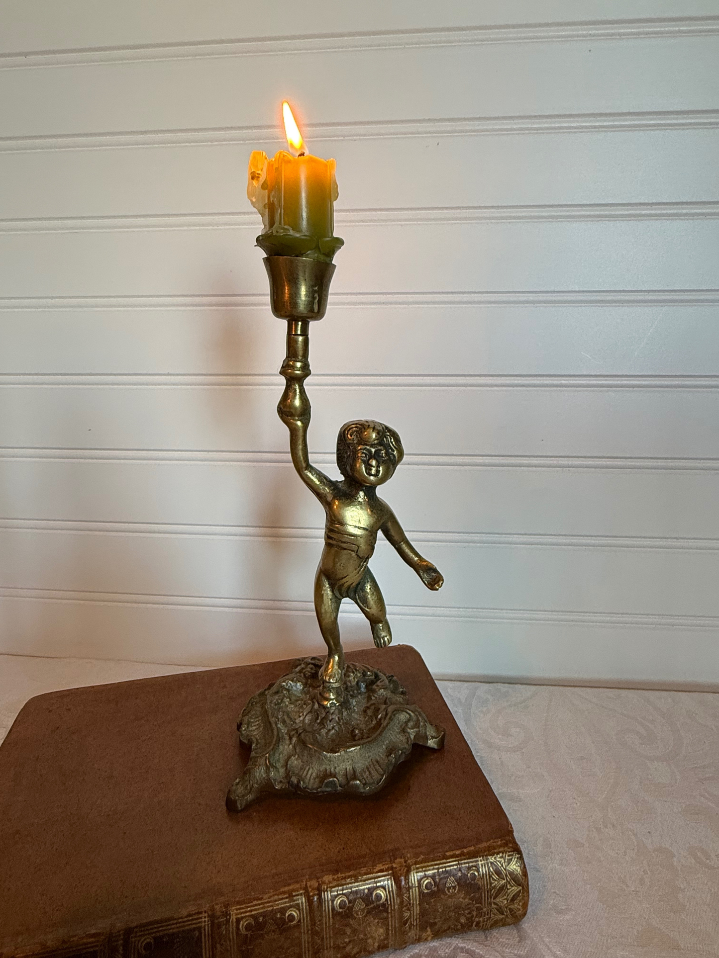 Brass Cherub Candle Holders