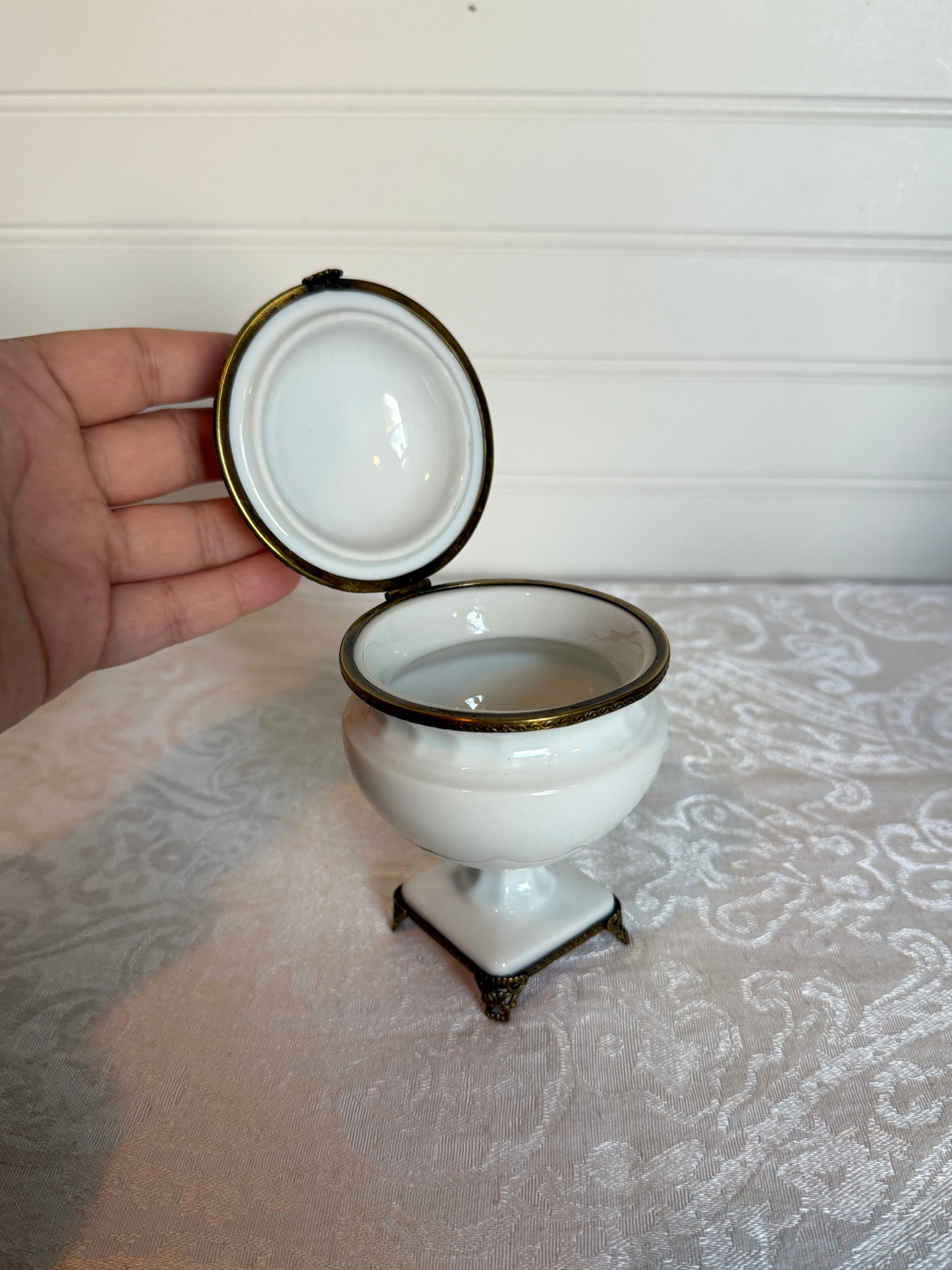 Porcelain & Brass Trinket Dish
