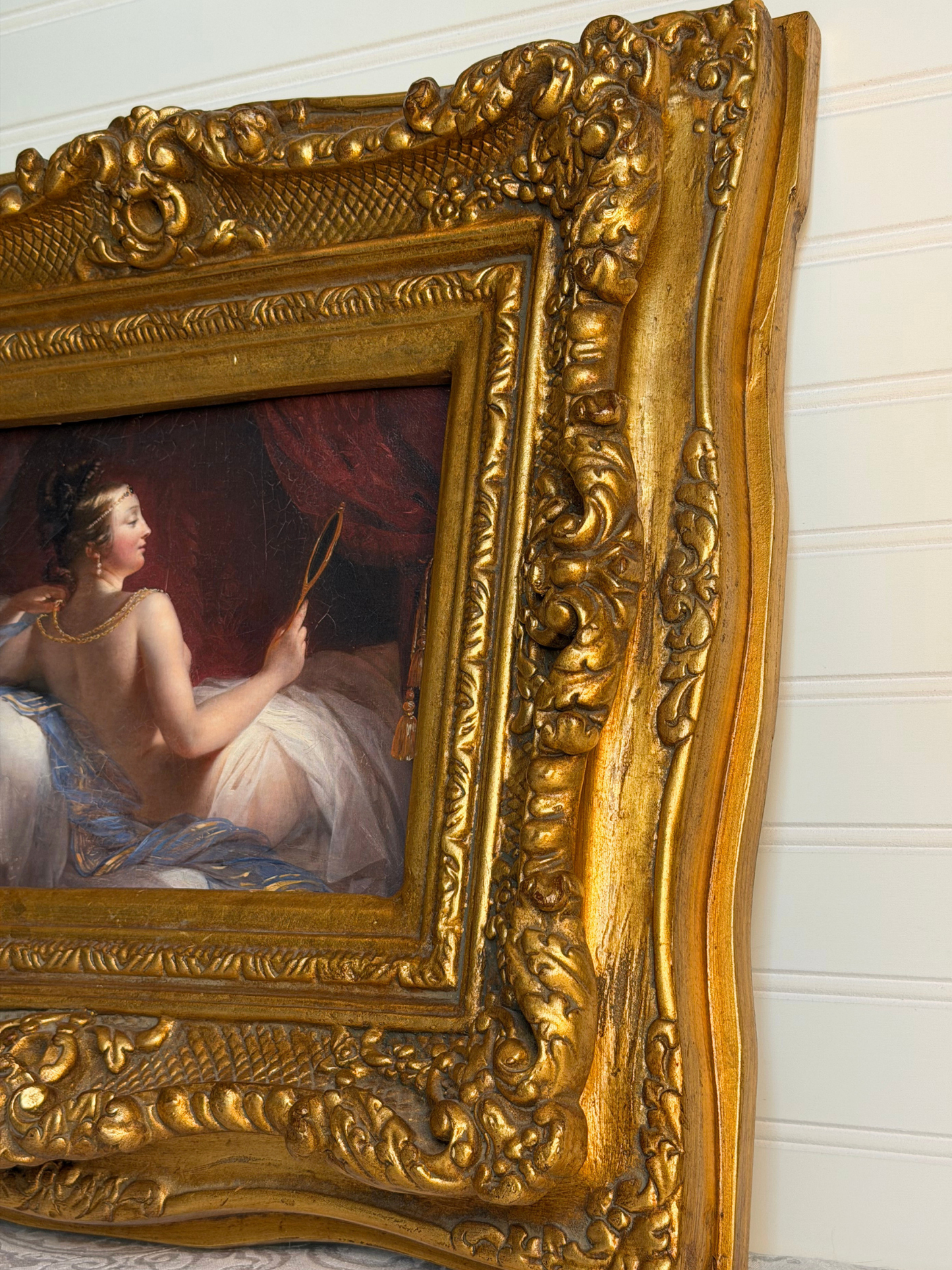 Framed Reclining Woman with Jewelry Print
