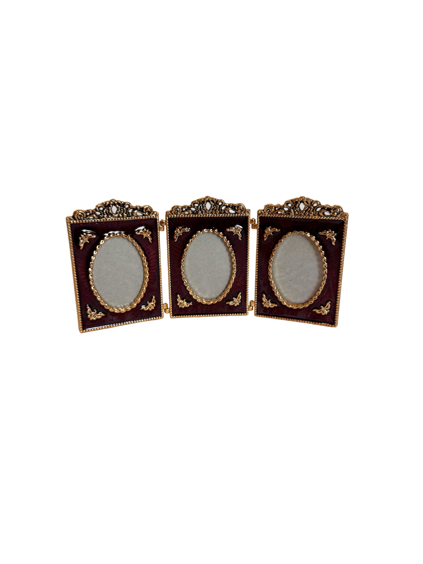 Triple Folding Red & Gold Frame