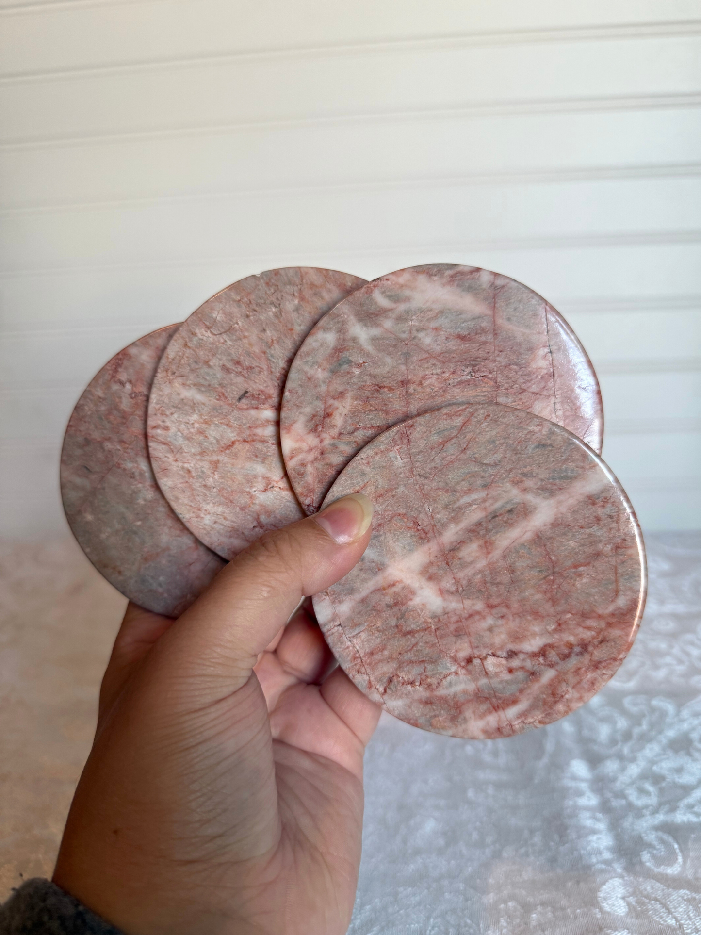 Italian Pink Marble Coasters