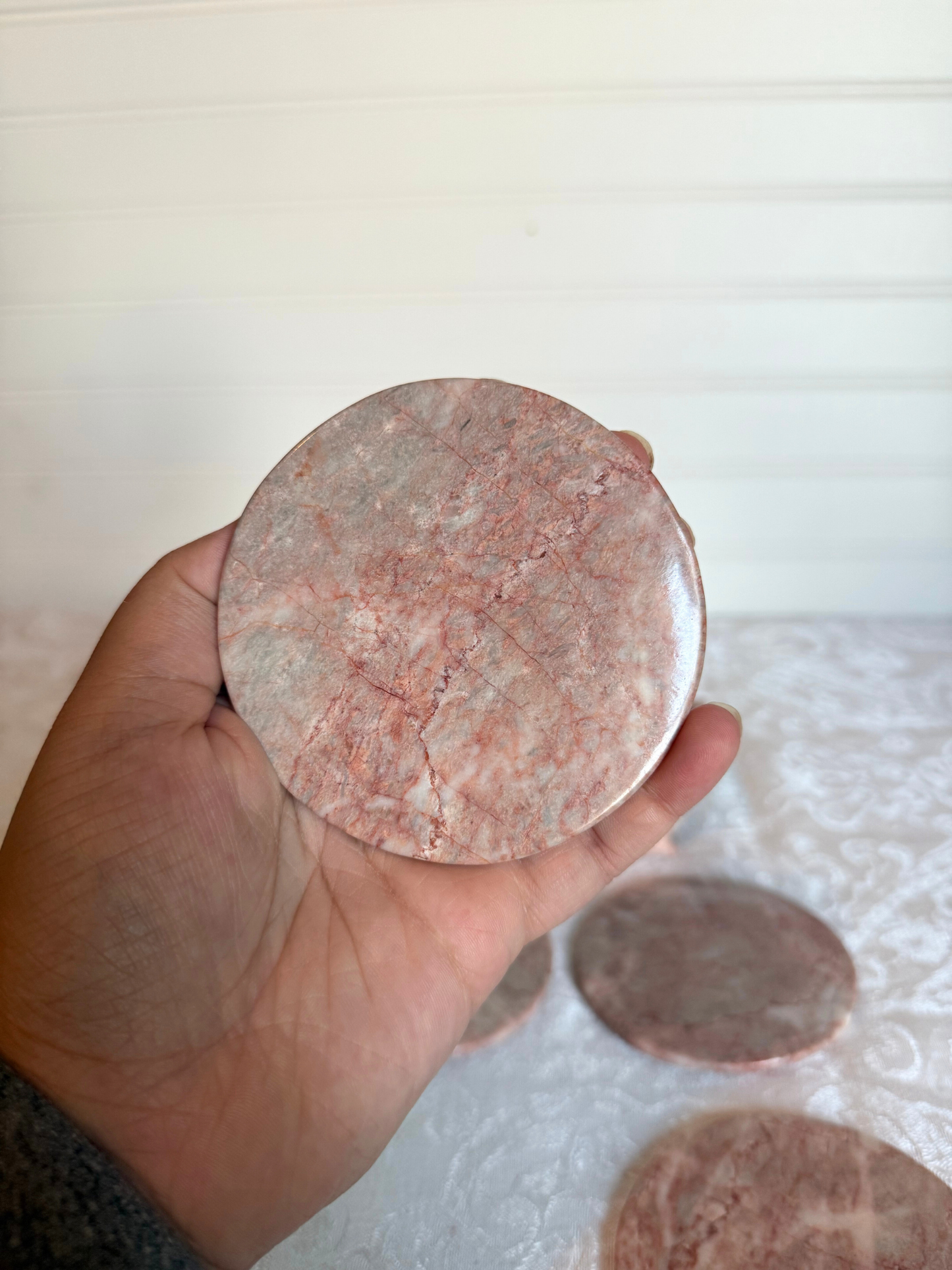 Italian Pink Marble Coasters