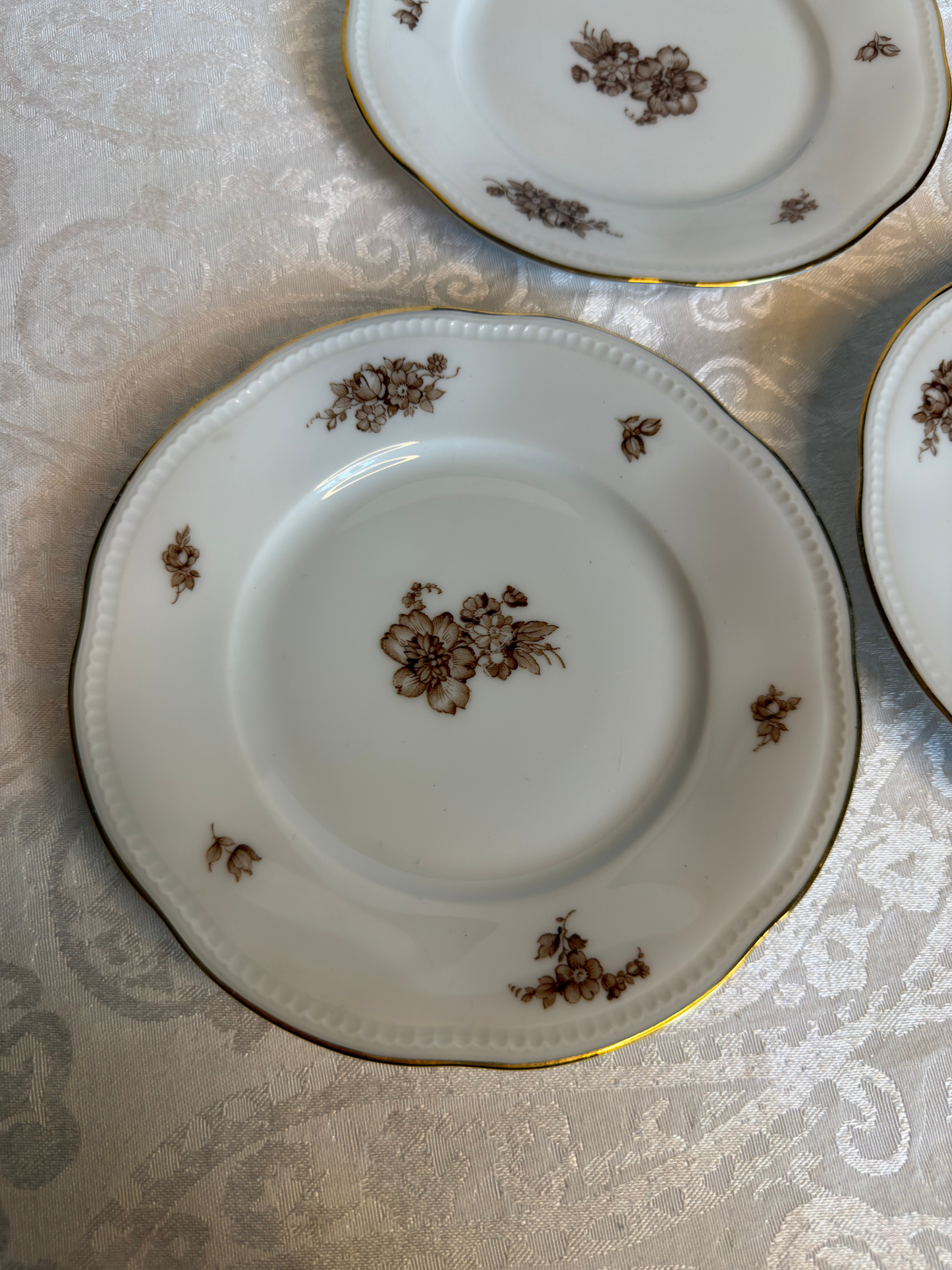Bavaria, Germany Brown Floral Porcelain Plates