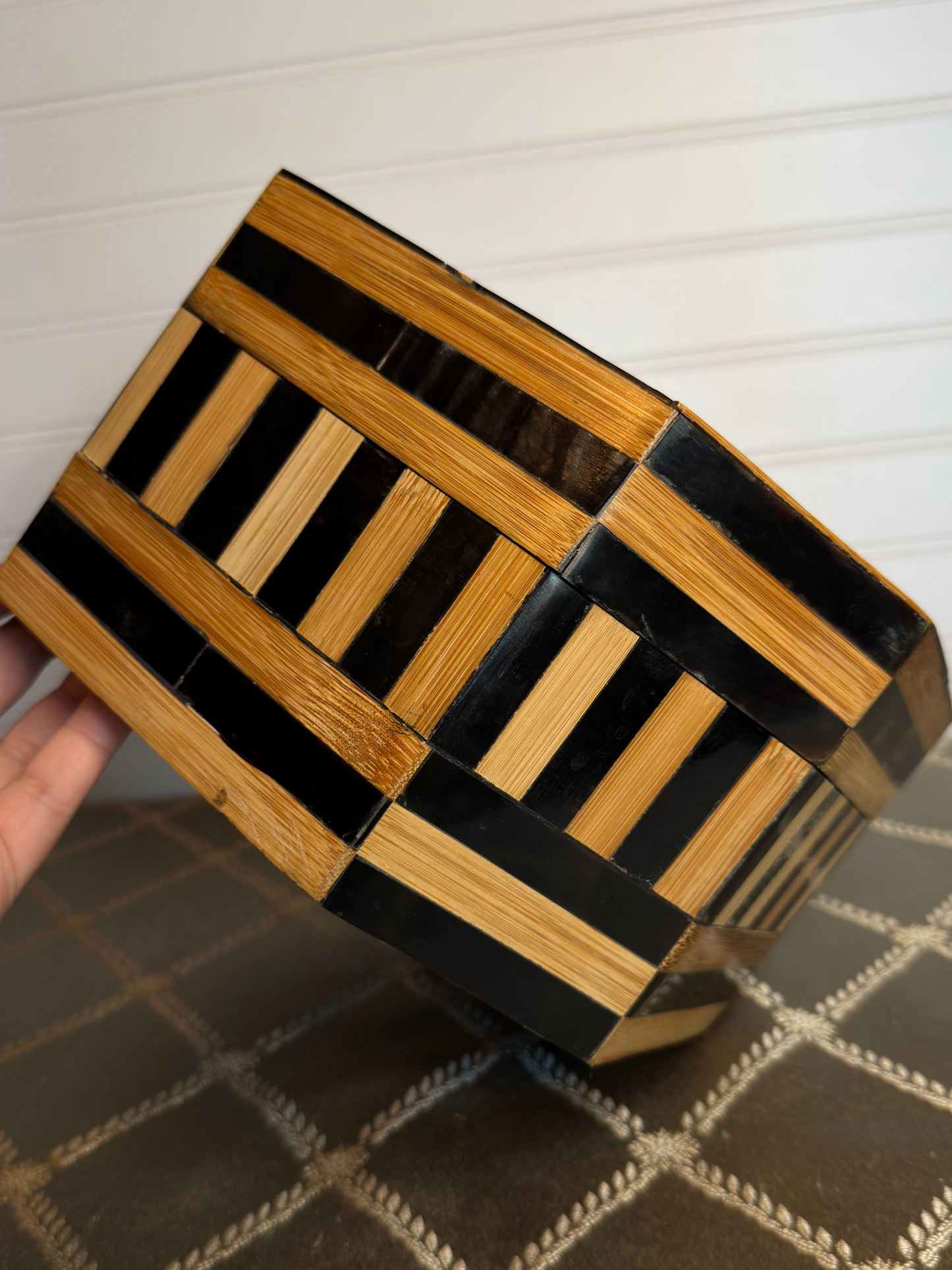Large Octagonal Checkerboard Pattern Box