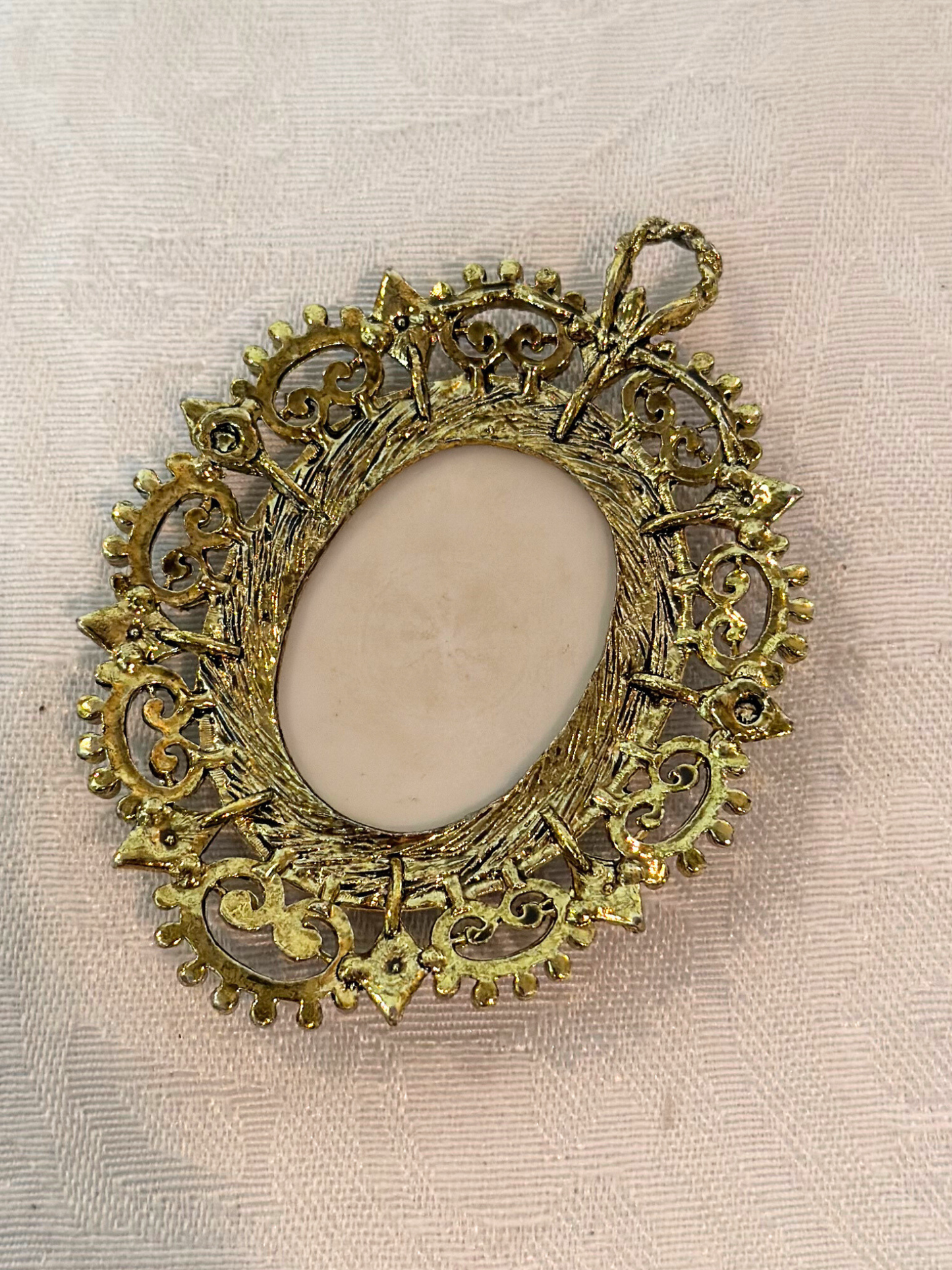 Portrait of a Lady Painting on Porcelain Pendant