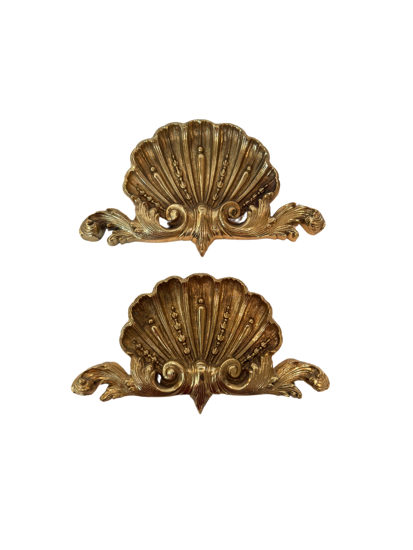 Brass Scalloped Seashell Applique