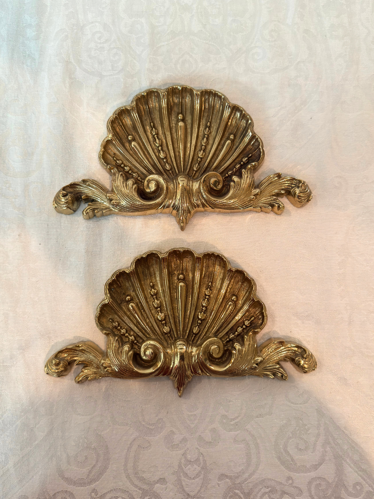 Brass Scalloped Seashell Applique